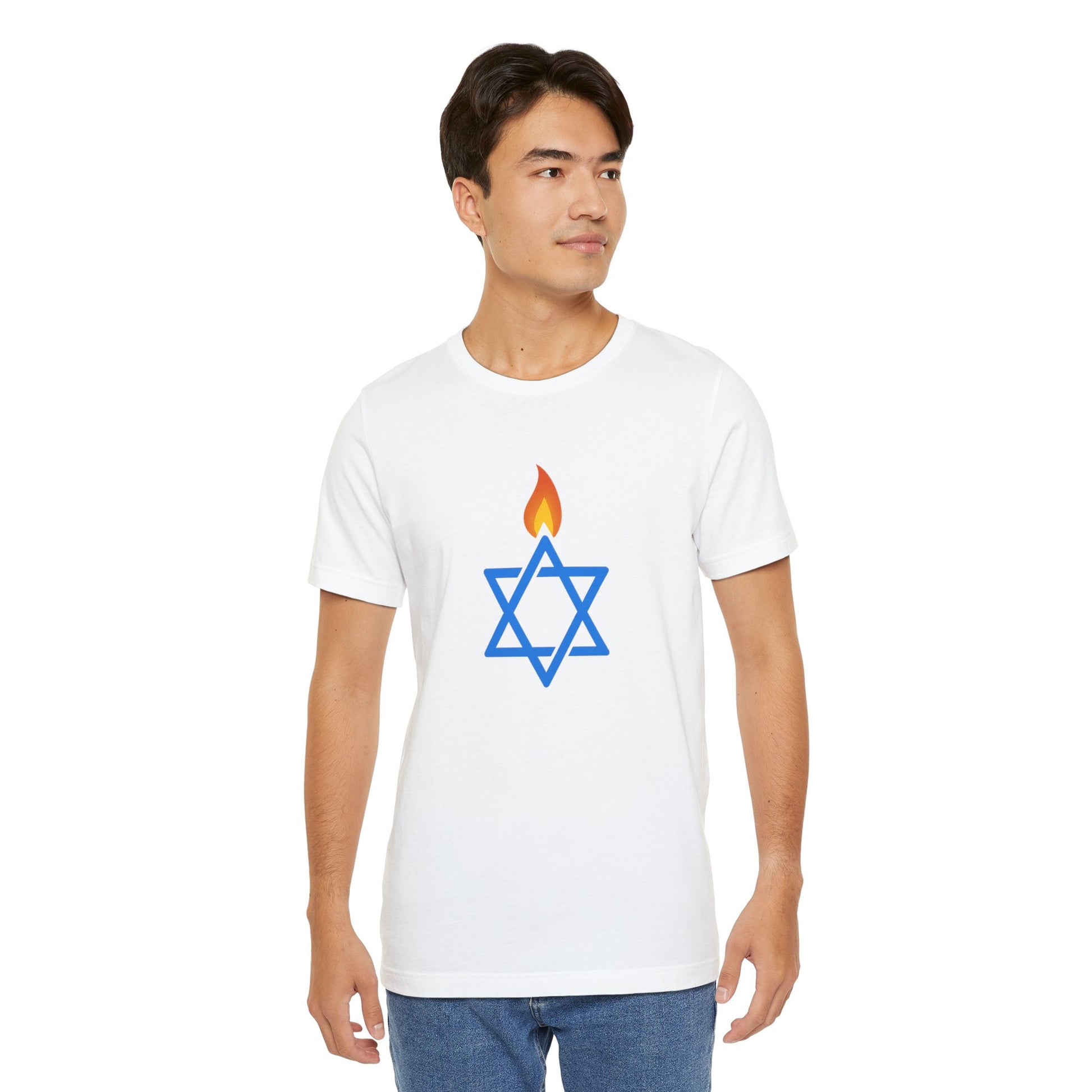 Fire Stars Of David Unisex Jersey T-Shirt - American Zionist