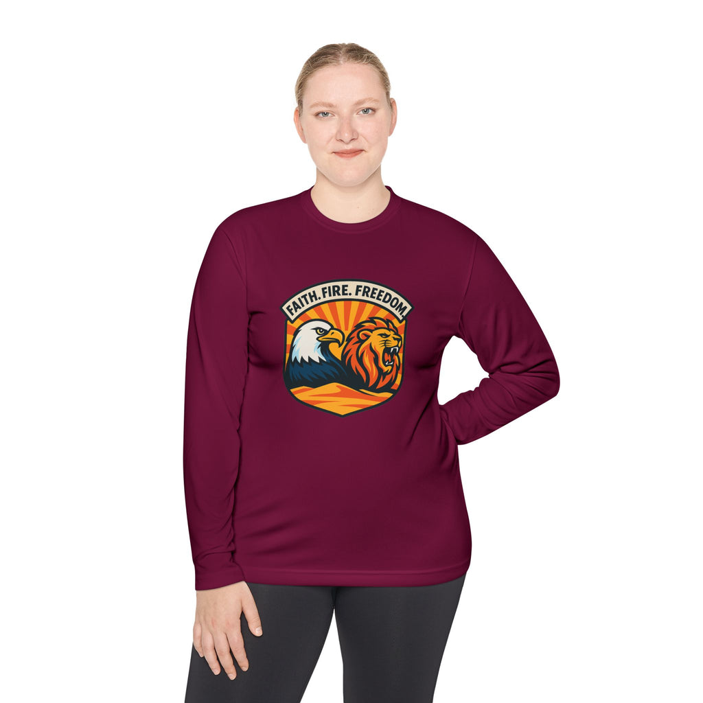 Lions Eagles Rise Unisex Lightweight Long Sleeve Tee - American Zionist