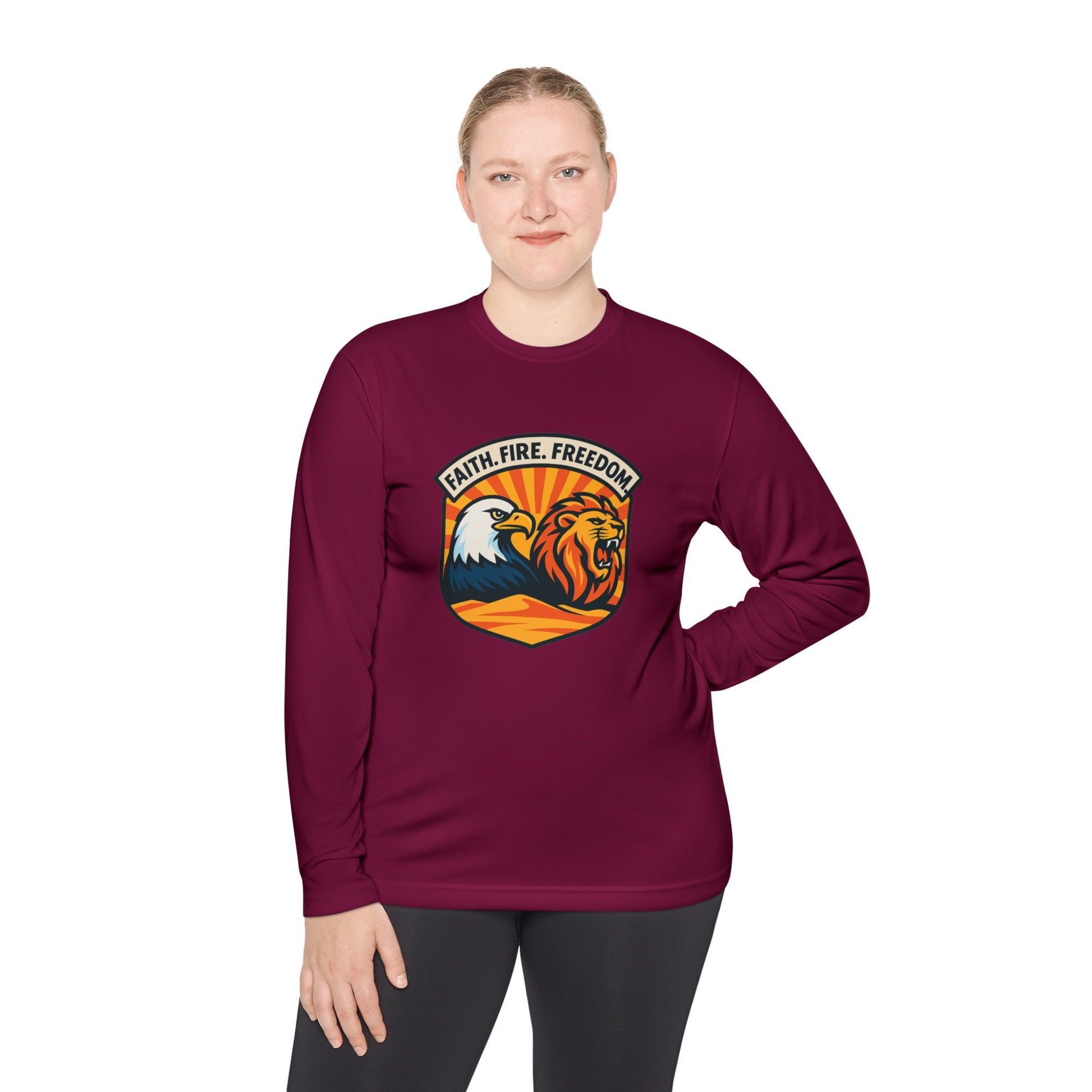 Lions Eagles Rise Unisex Lightweight Long Sleeve Tee - American Zionist