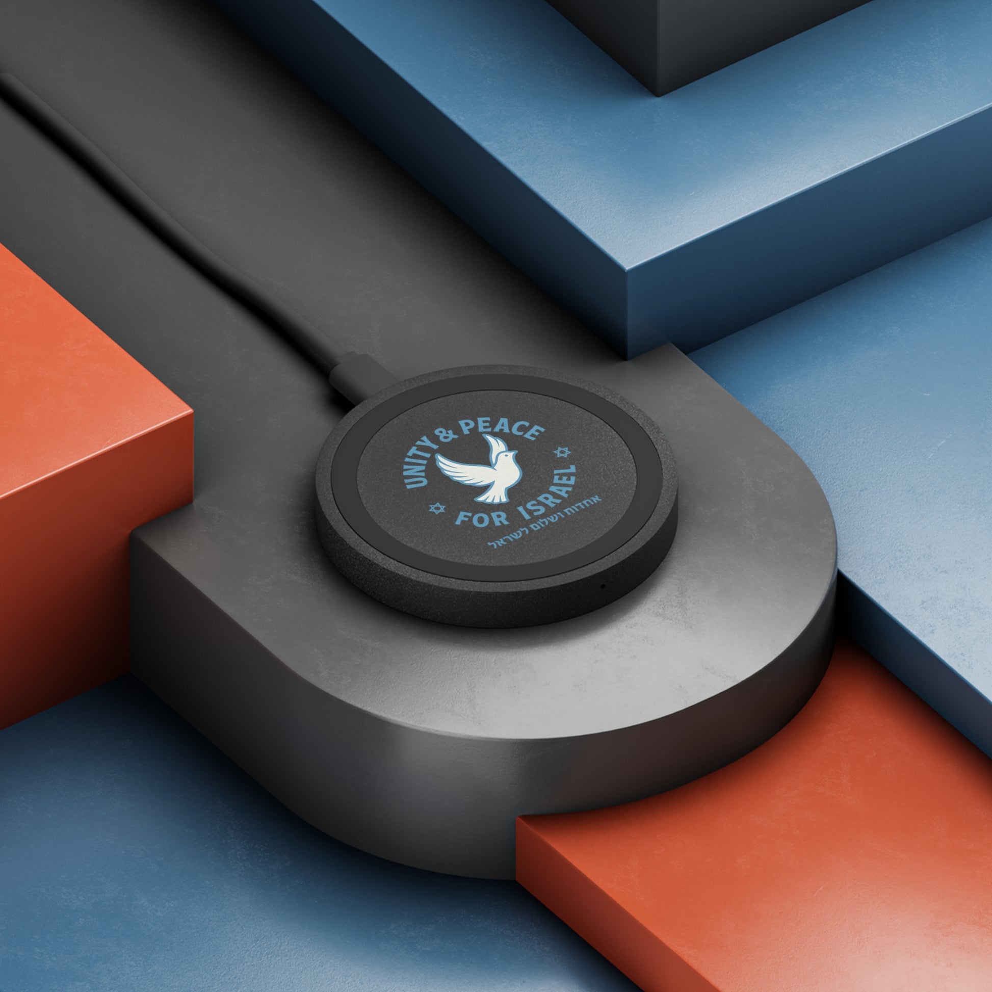 Unity Peace For Israel Quake Wireless Charging Pad - American Zionist