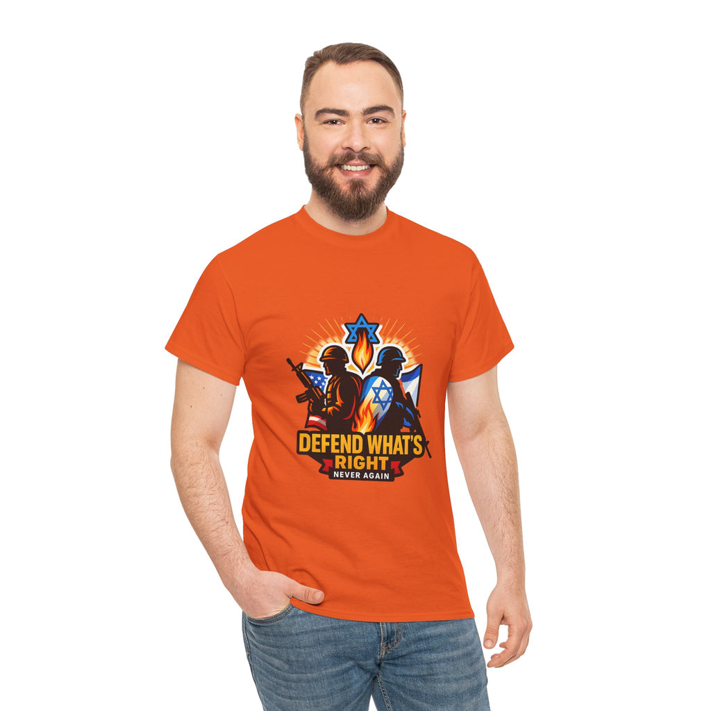 Defend Whats Right Unisex Heavy Cotton Tee - American Zionist