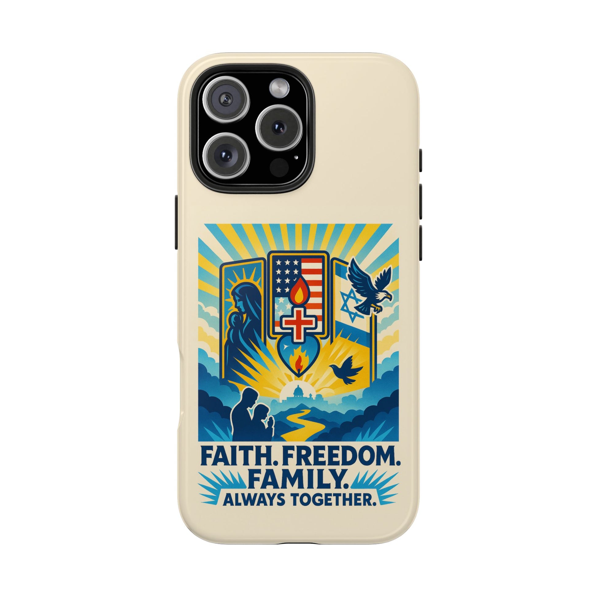 Faith Freedom Family Tough Phone Cases - American Zionist