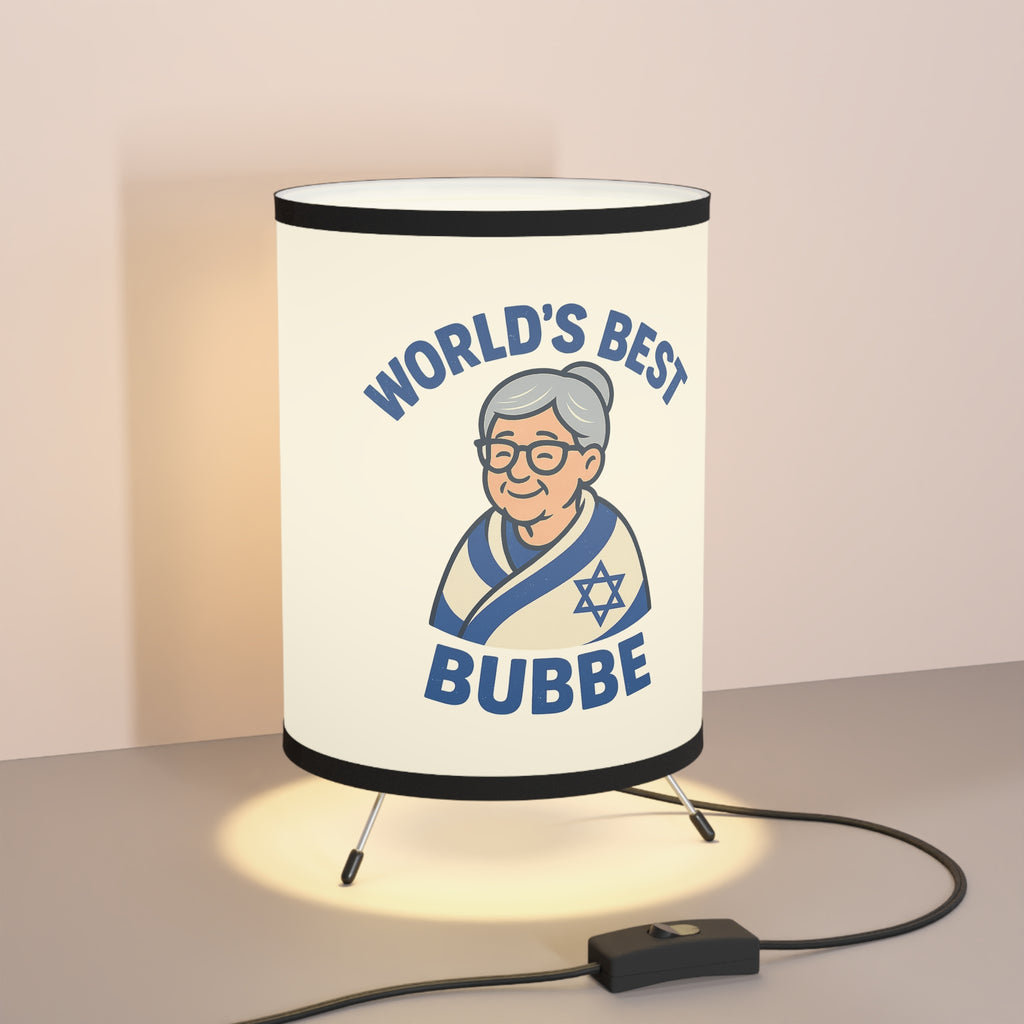 Best Bubbe Tripod Lamp with High - Res Printed Shade - American Zionist