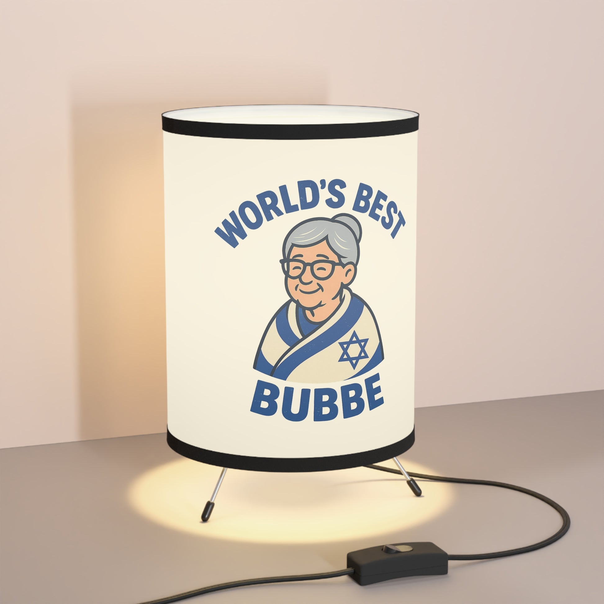 Best Bubbe Tripod Lamp with High - Res Printed Shade - American Zionist