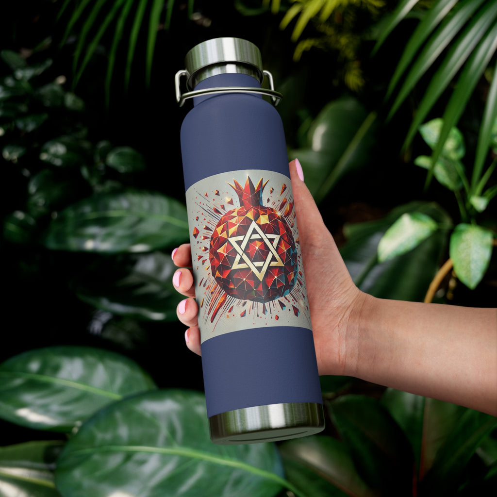 Pomegranate Star of David Copper Vacuum Insulated Bottle, 22oz - American Zionist