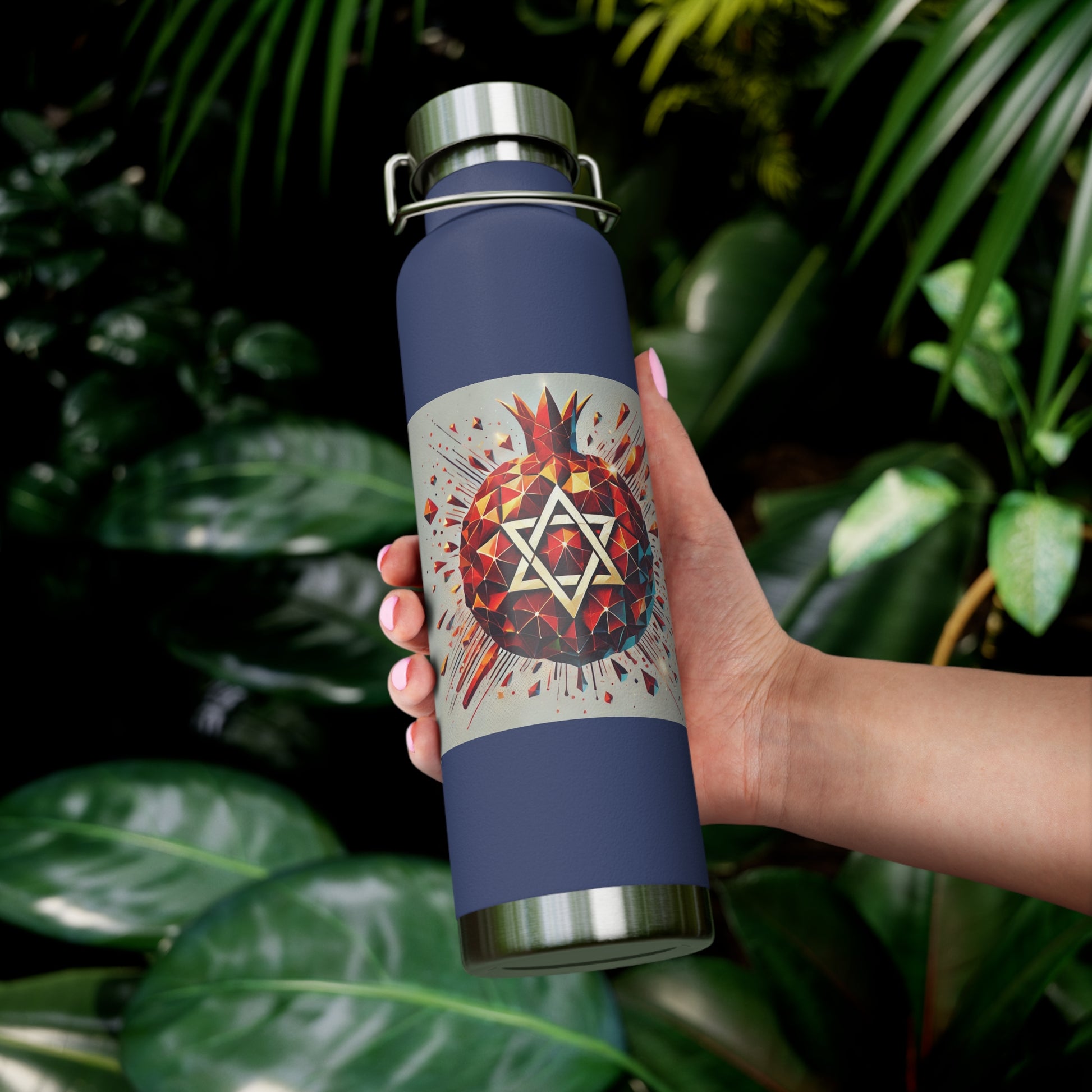 Pomegranate Star of David Copper Vacuum Insulated Bottle, 22oz - American Zionist