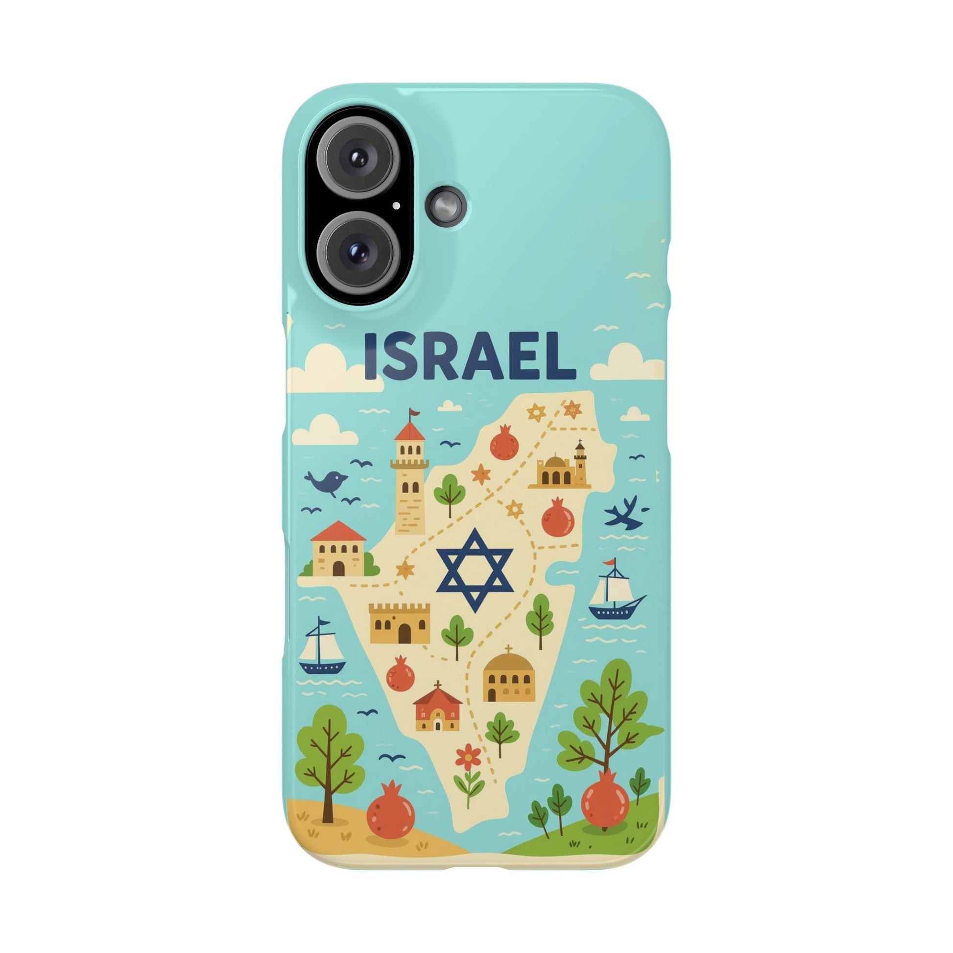 Map of Israel Slim Phone Cases - American Zionist