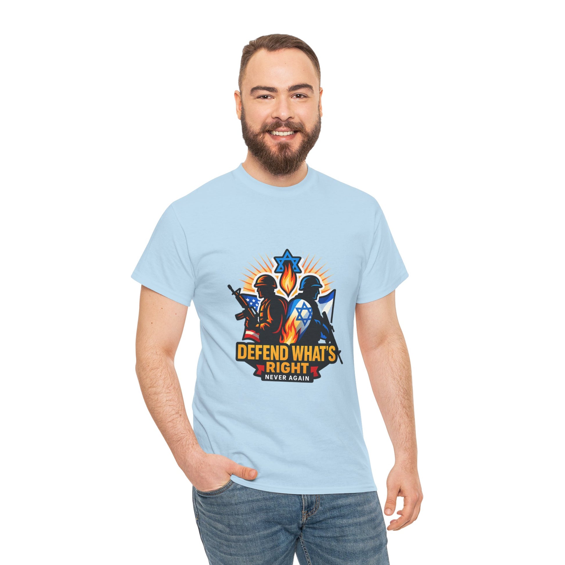 Defend Whats Right Unisex Heavy Cotton Tee - American Zionist