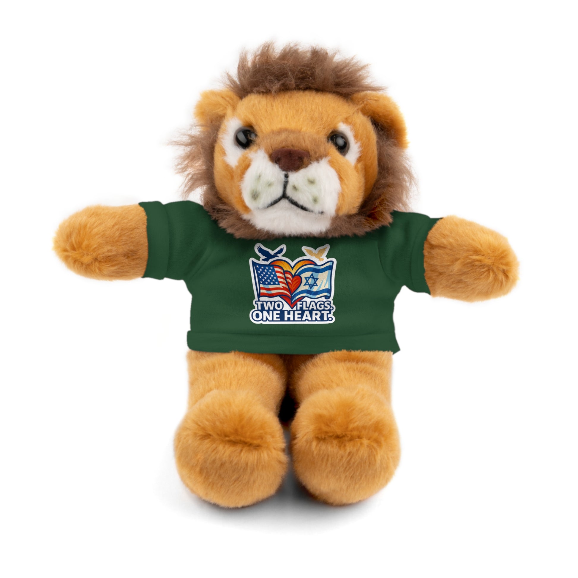 Two Flags. One Heart Stuffed Animals with Tee - American Zionist