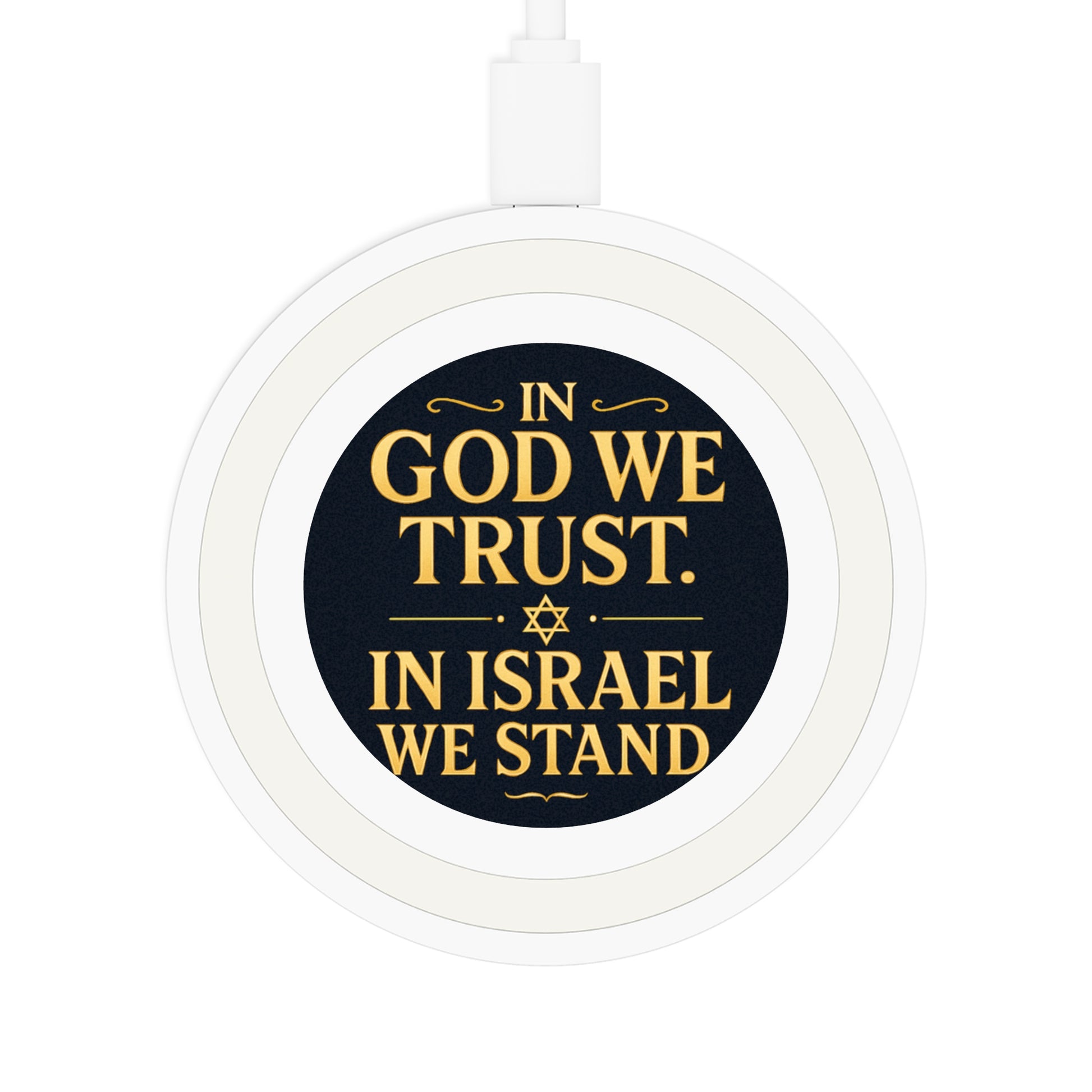 In God With Israel Quake Wireless Charging Pad - American Zionist