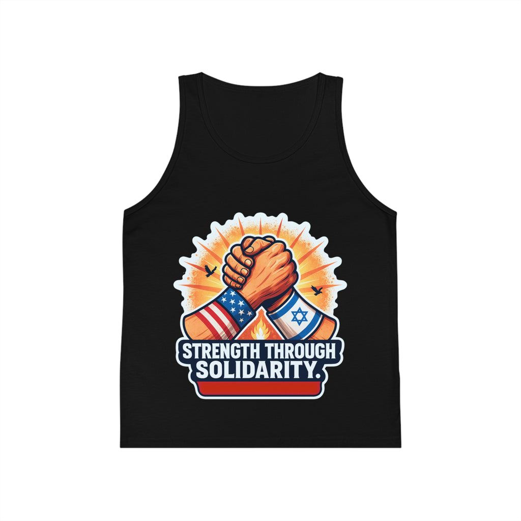 Strength Through Solidarity Kid's Jersey Tank Top - American Zionist