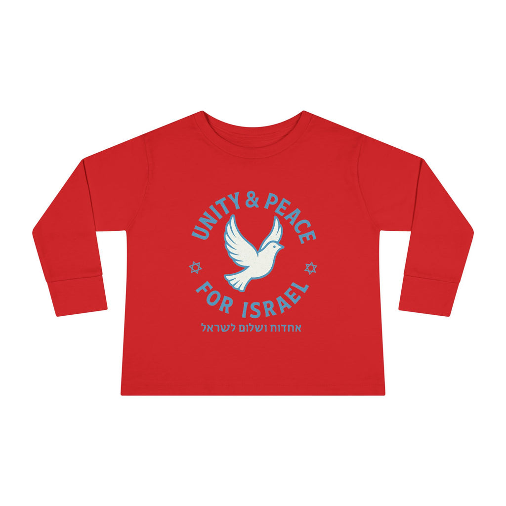 Unity Peace For Israel Toddler Long Sleeve Tee - American Zionist