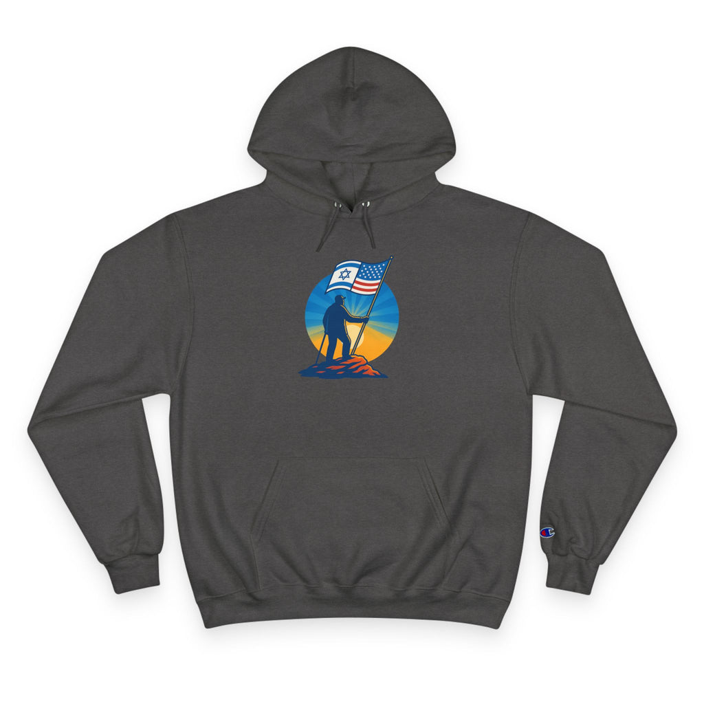Grandpa Stands Tall Champion Hoodie - American Zionist