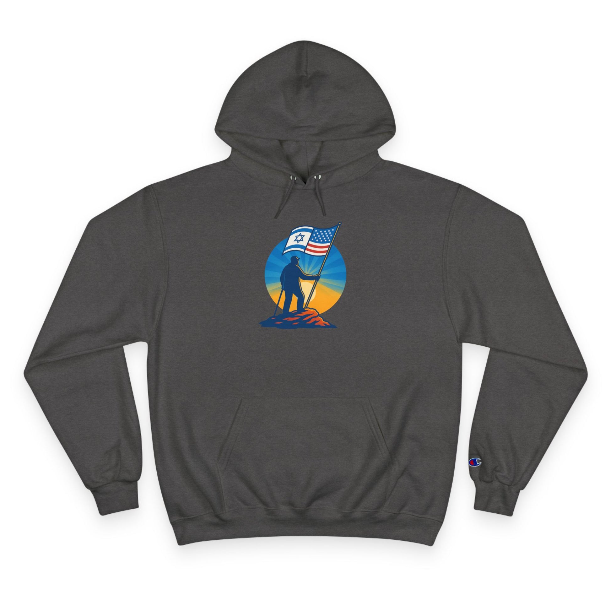 Grandpa Stands Tall Champion Hoodie - American Zionist