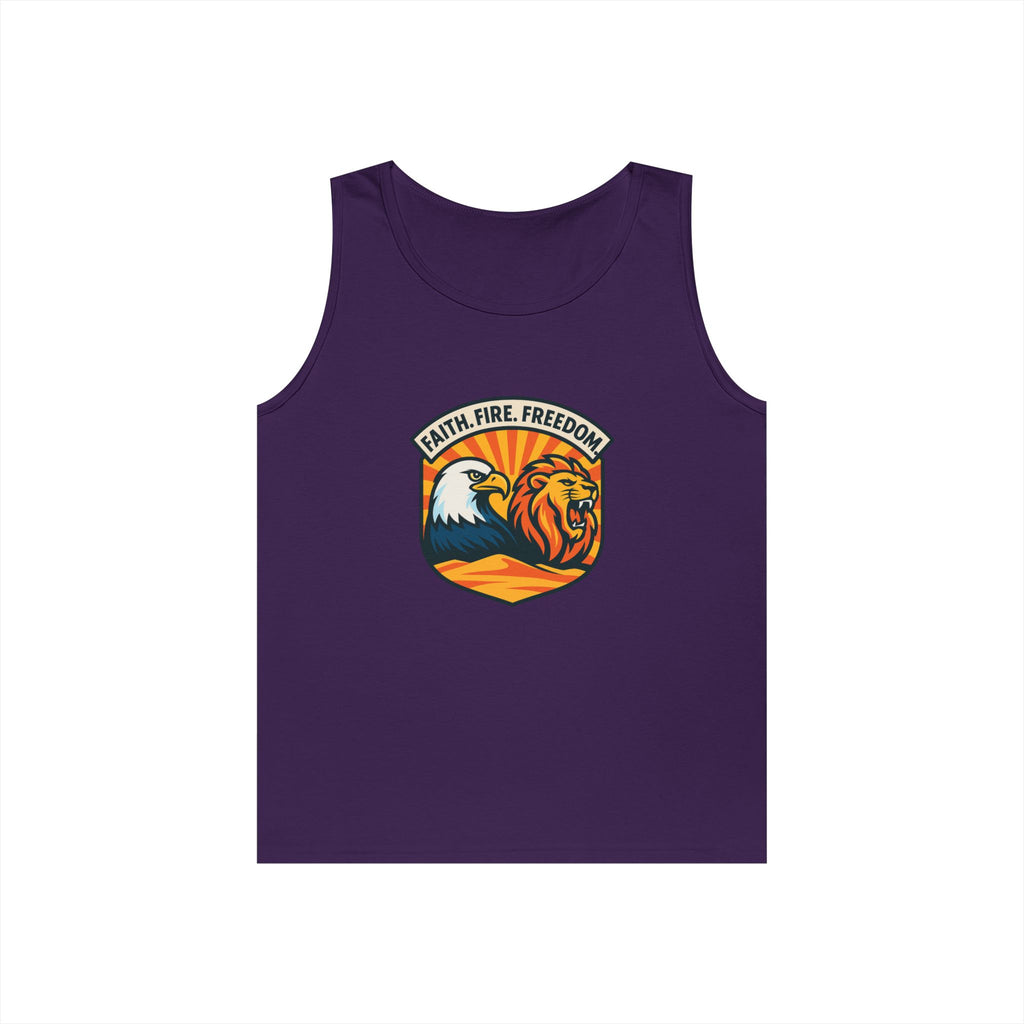 Lions Eagles Rise Unisex Heavy Cotton Tank Top - American Zionist