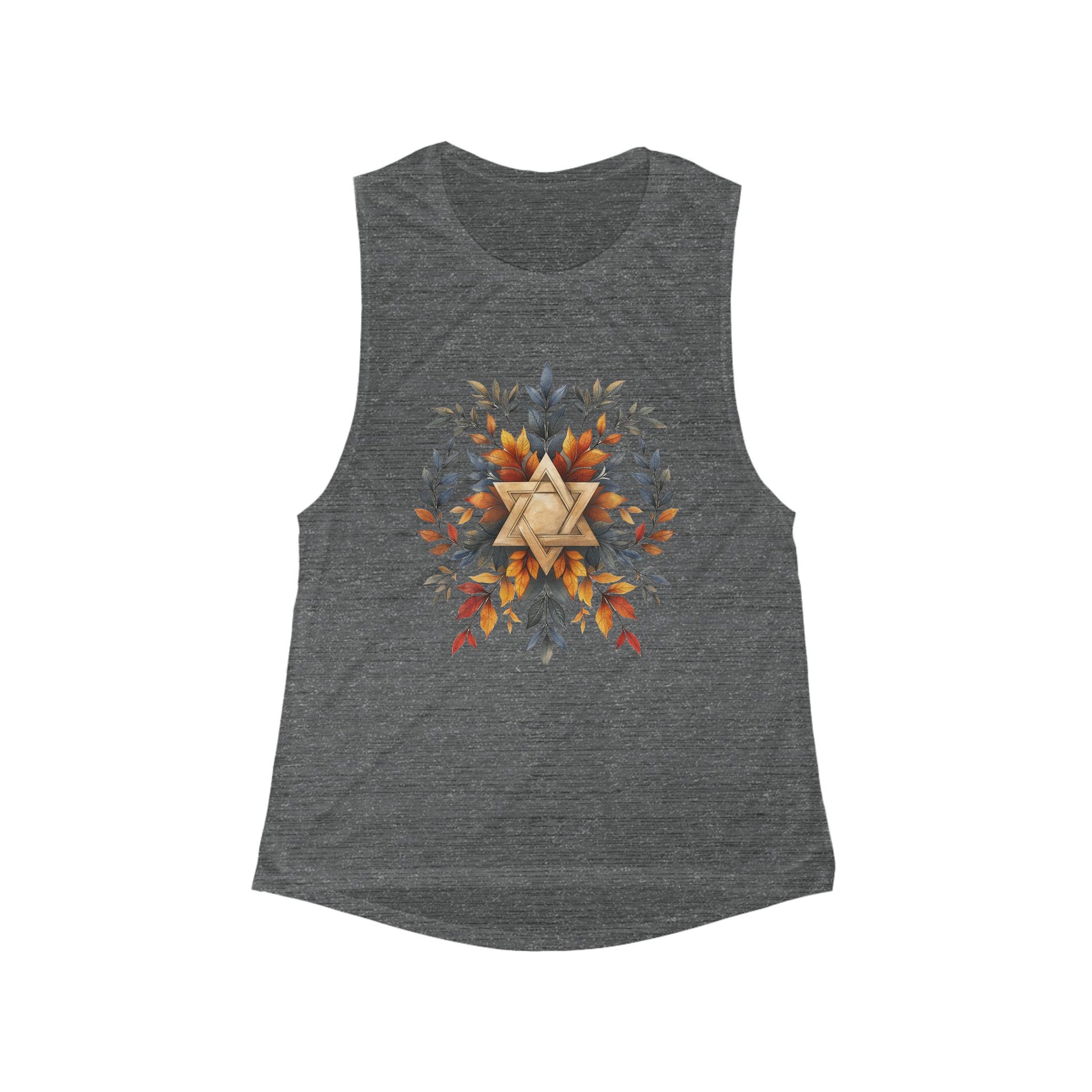 Star of David Wreath Women's Flowy Scoop Muscle Tank - American Zionist