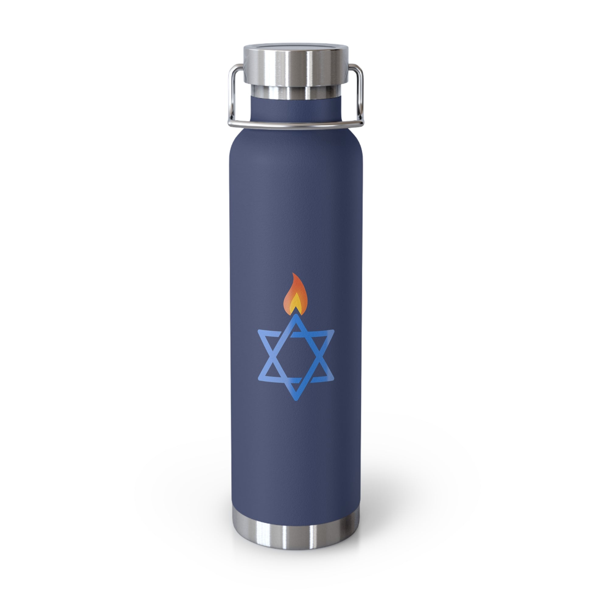 Fire Stars Of David Copper Vacuum Insulated Bottle, 22oz - American Zionist