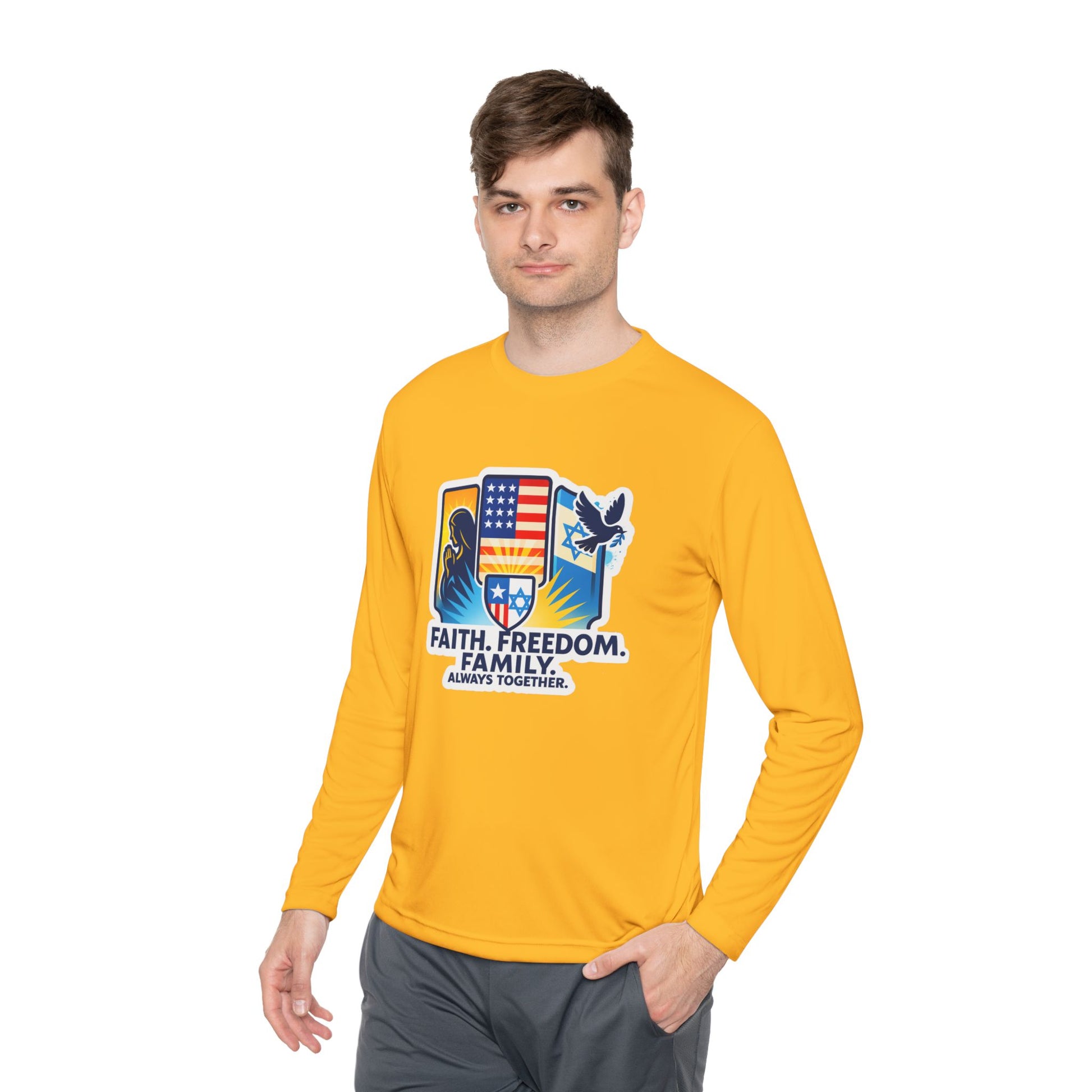 Faith Freedom Family Unisex Lightweight Long Sleeve Tee - American Zionist