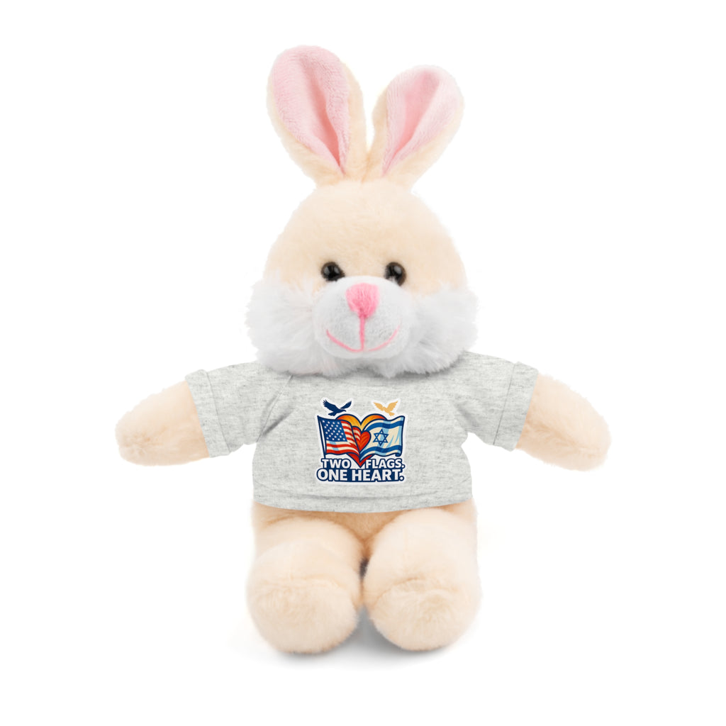 Two Flags. One Heart Stuffed Animals with Tee - American Zionist