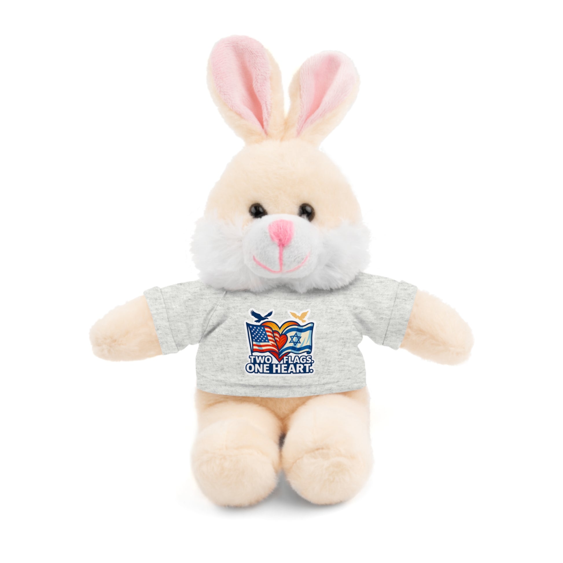 Two Flags. One Heart Stuffed Animals with Tee - American Zionist