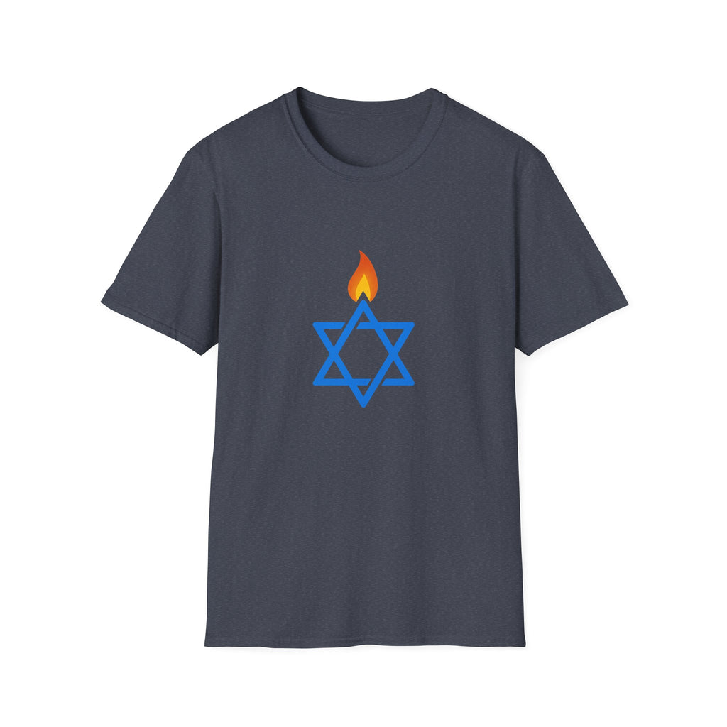 Fire Stars Of David Unisex Softstyle T-Shirt - American Zionist