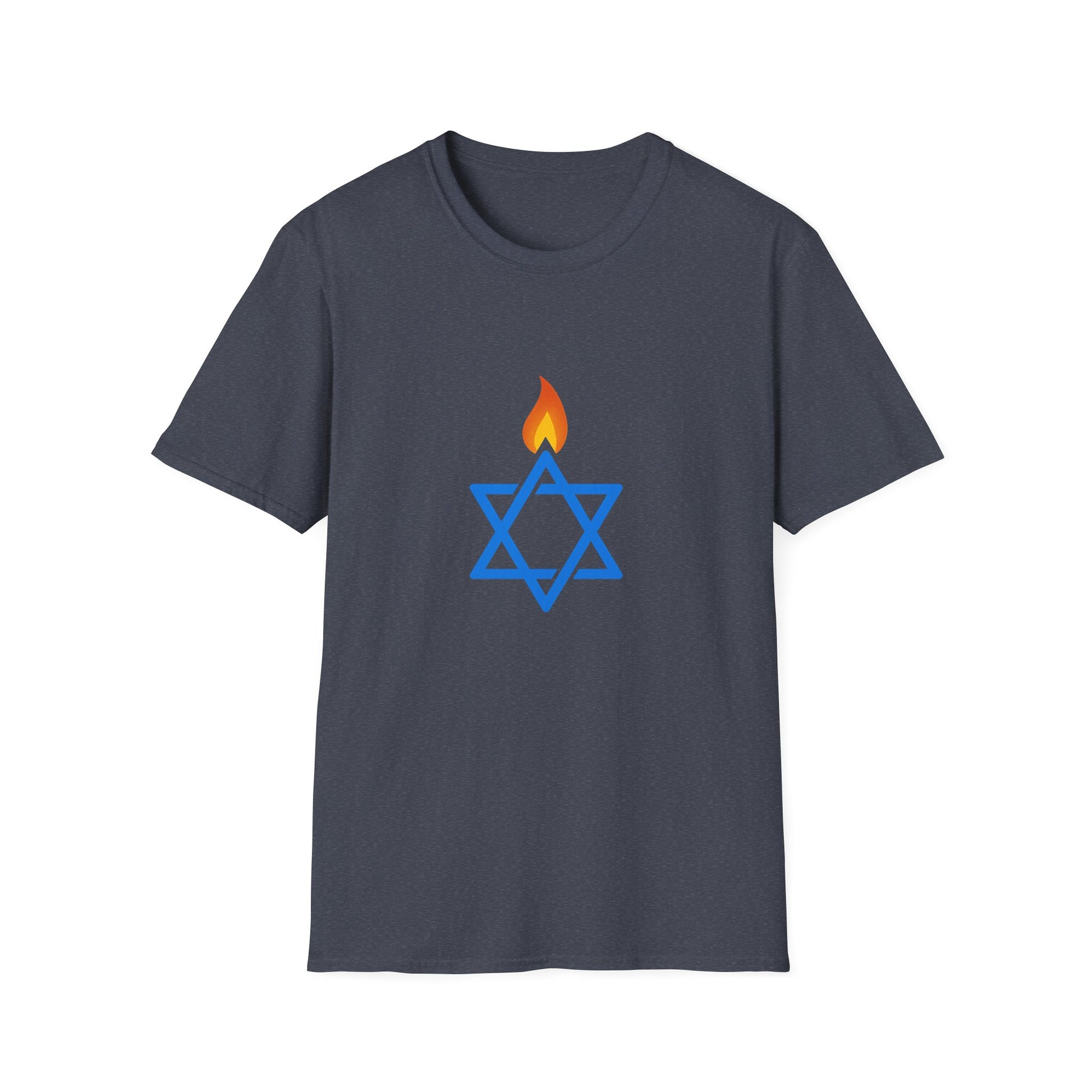 Fire Stars Of David Unisex Softstyle T-Shirt - American Zionist