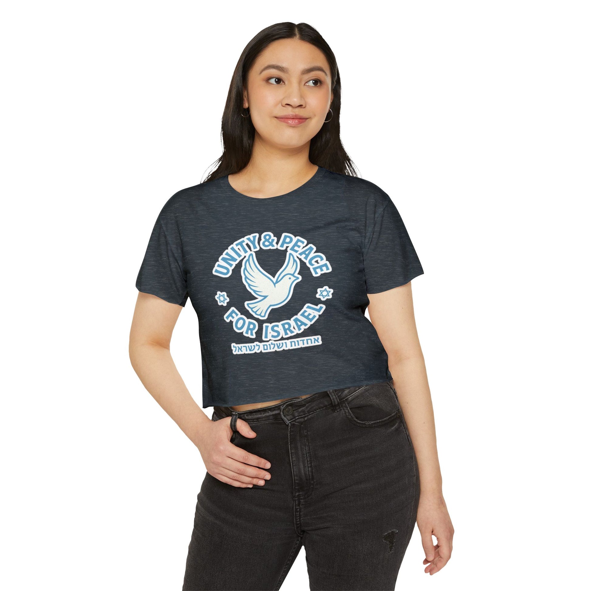 Unity Peace For Israel Women's Festival Crop Top - American Zionist