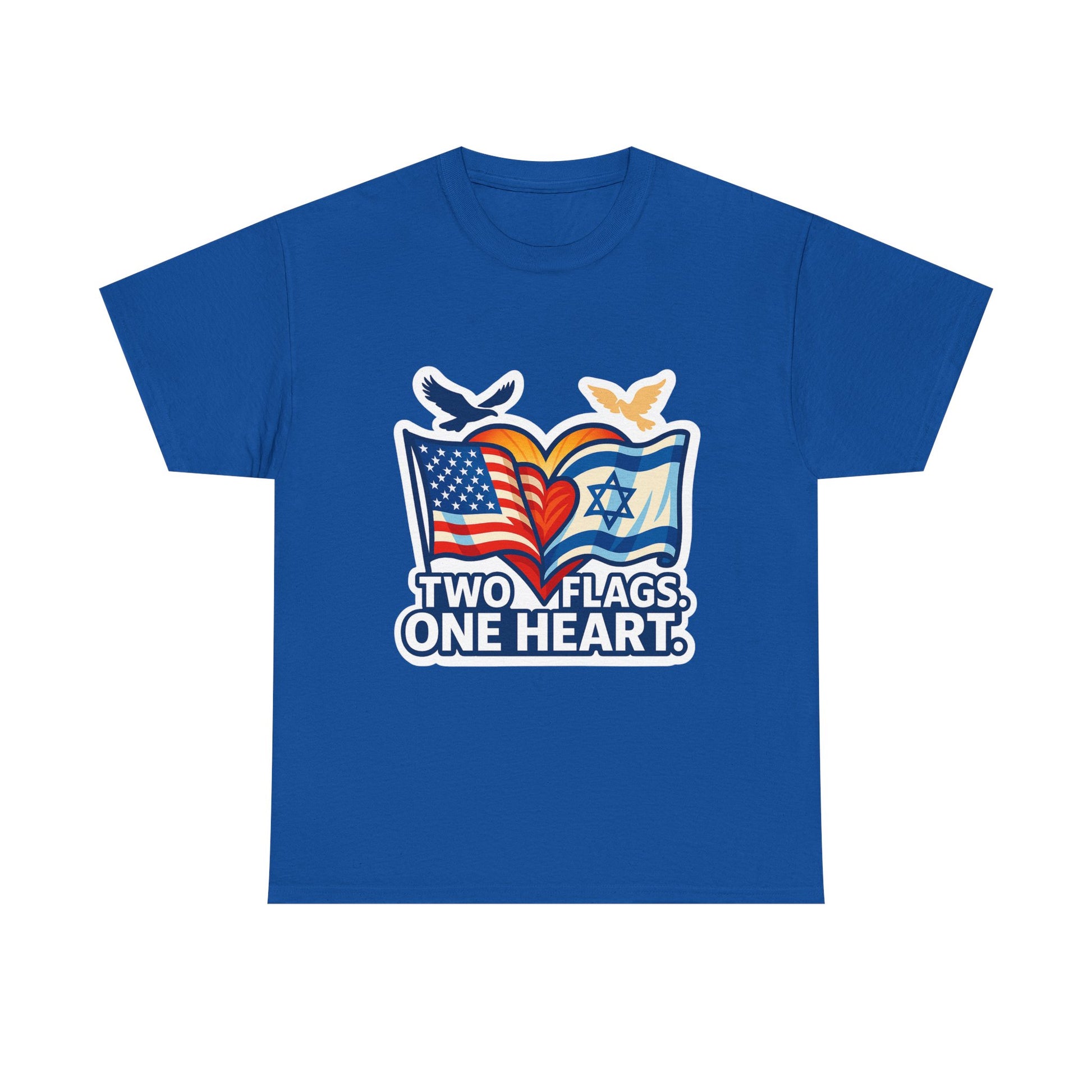 Two Flags One Heart Unisex Heavy Cotton Tee - American Zionist
