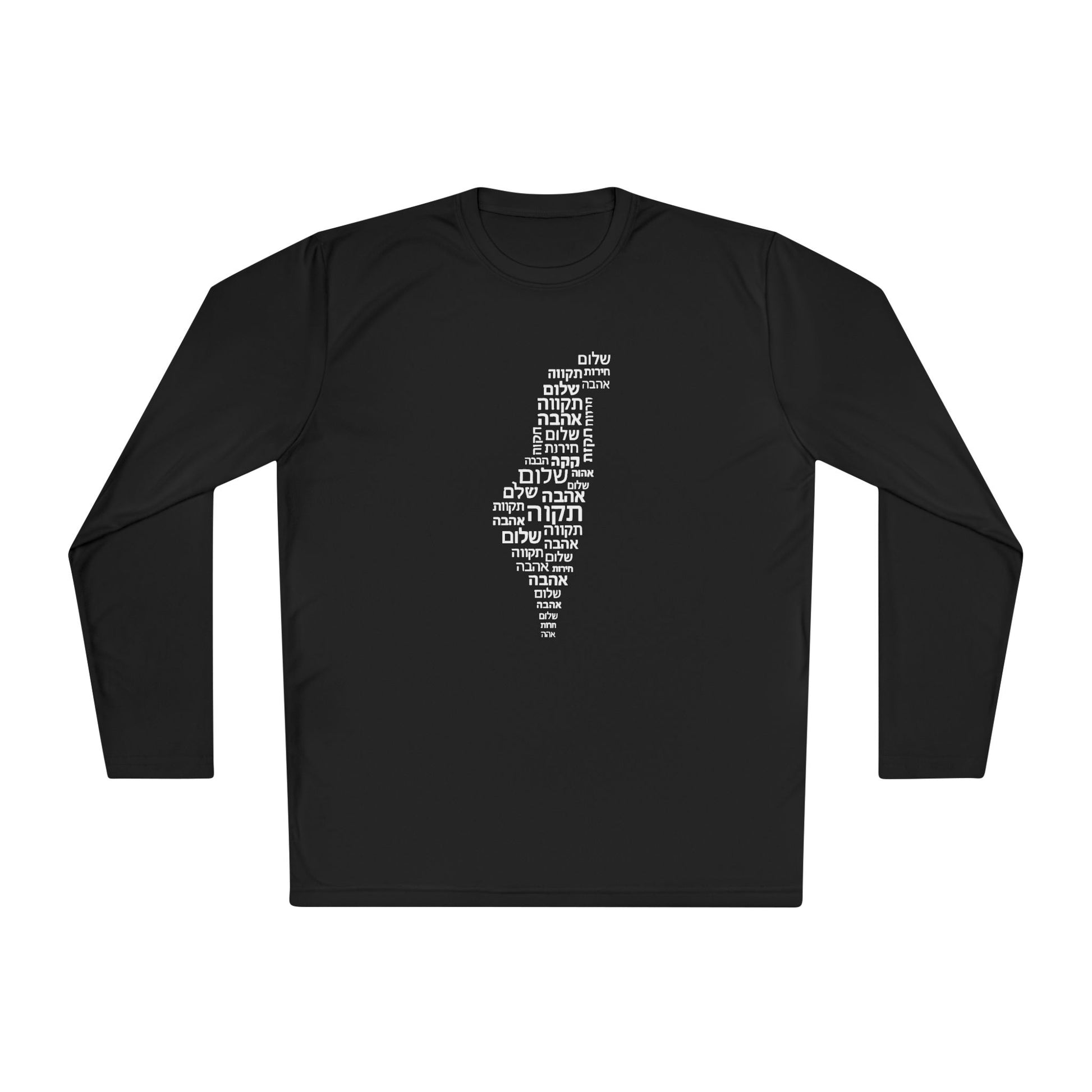 Hebrew Letters Unisex Lightweight Long Sleeve Tee - American Zionist