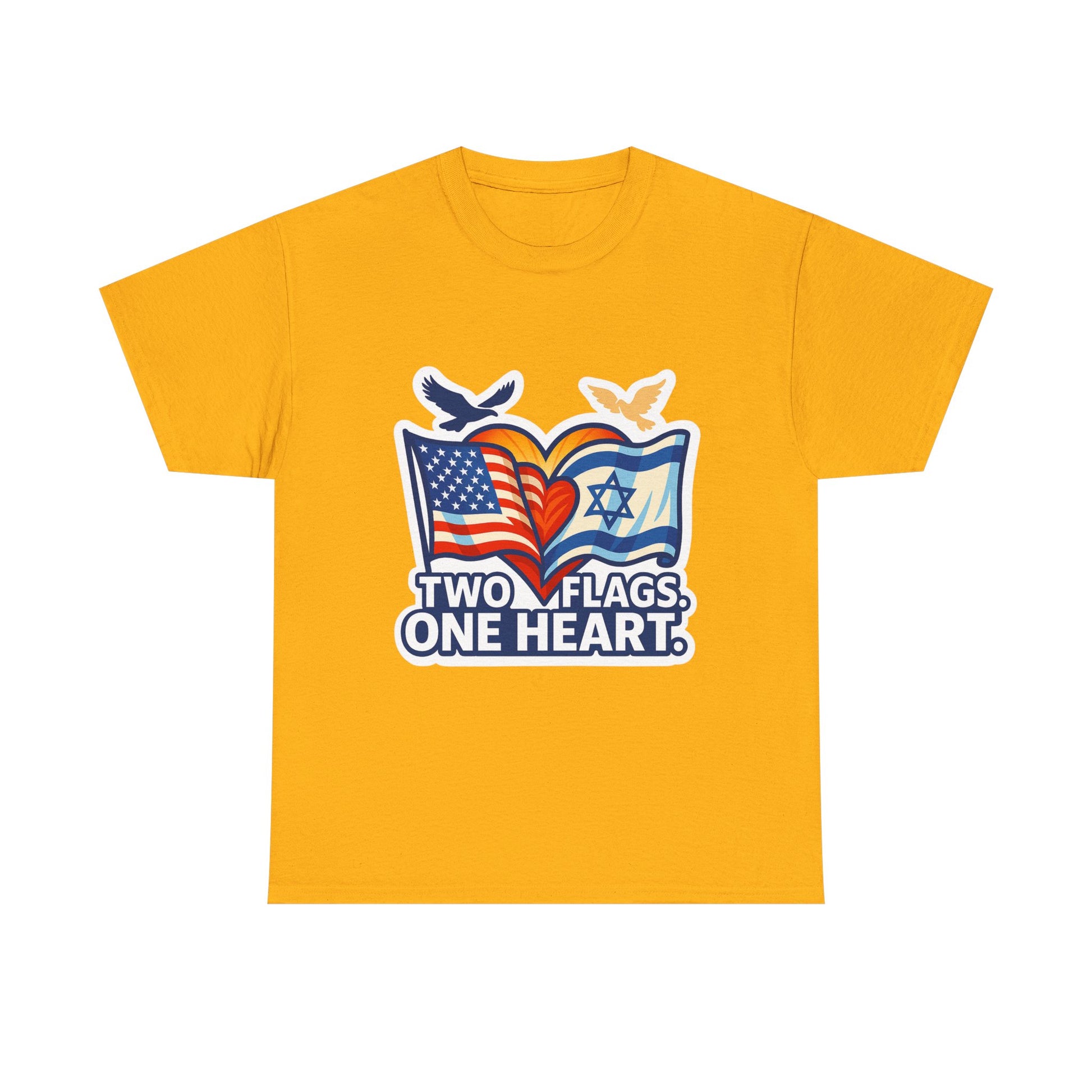 Two Flags One Heart Unisex Heavy Cotton Tee - American Zionist