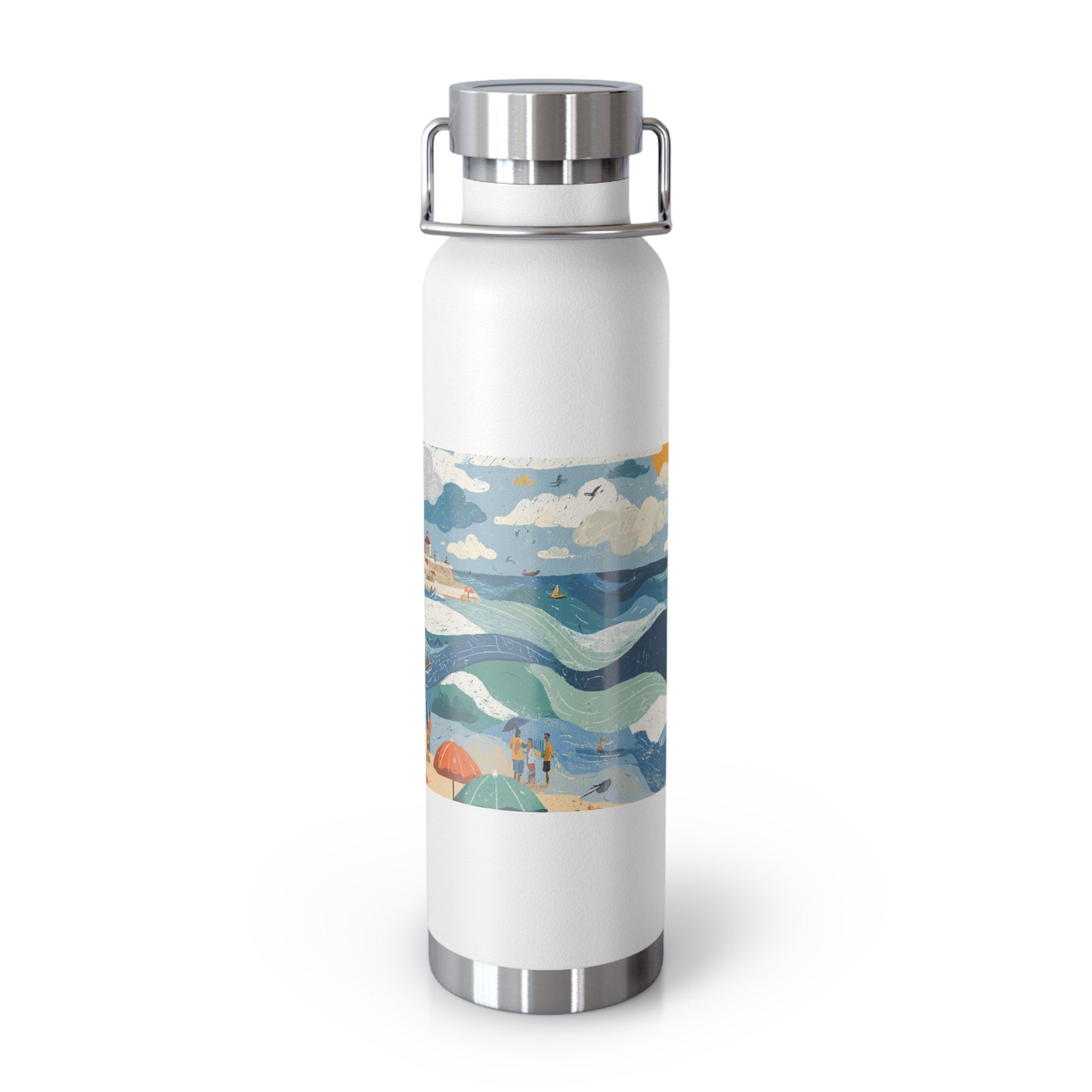 Tel Aviv Beach Copper Vacuum Insulated Bottle, 22oz - American Zionist