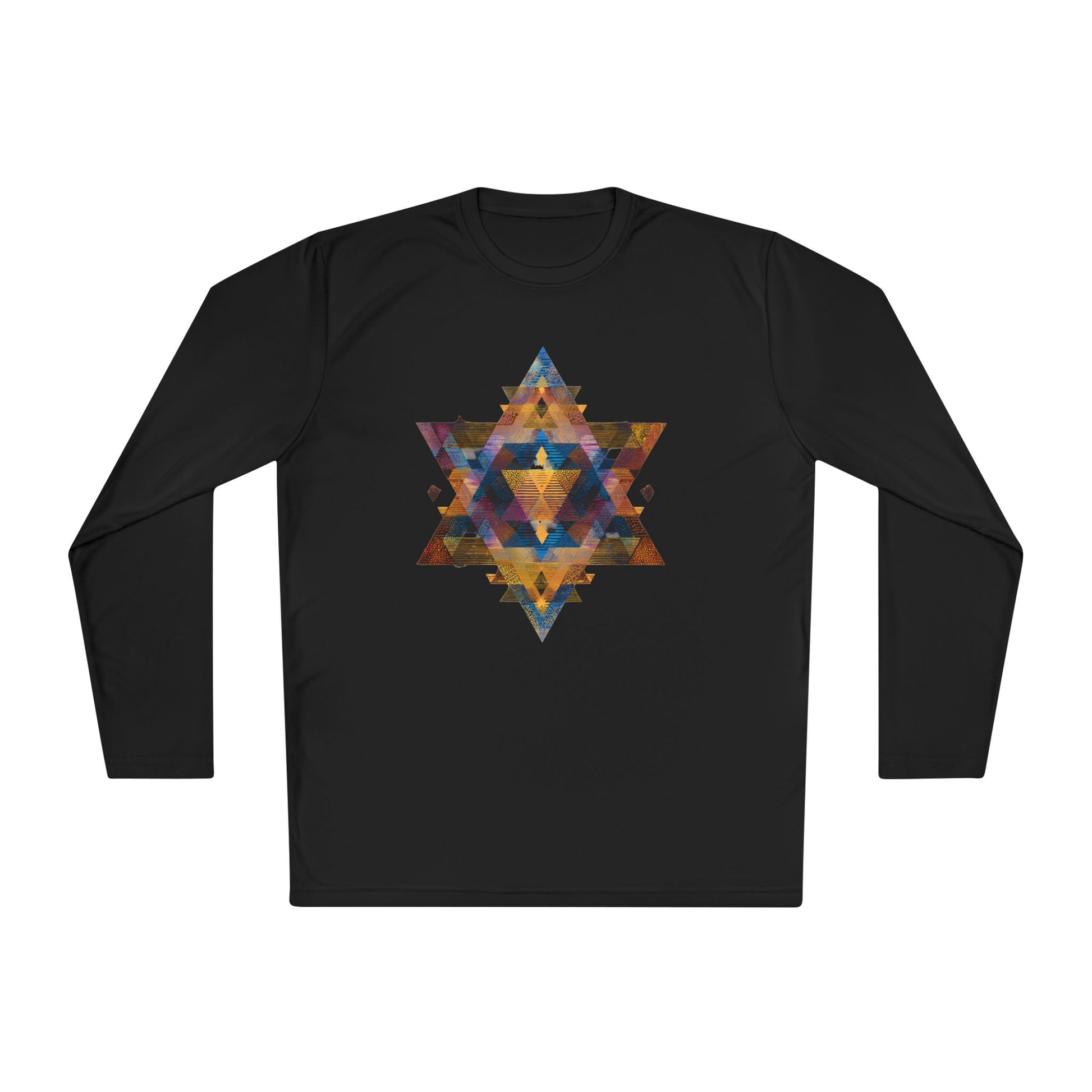 Star of David Geometric Unisex Lightweight Long Sleeve Tee - American Zionist