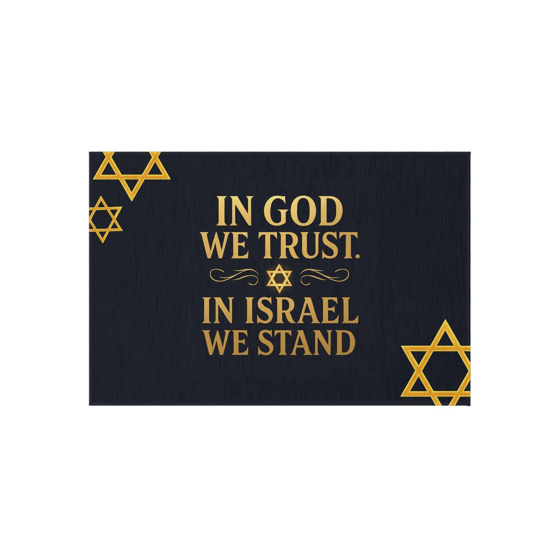 In God We Trust, In Israel We Stand with Stars Outdoor Rug - American Zionist
