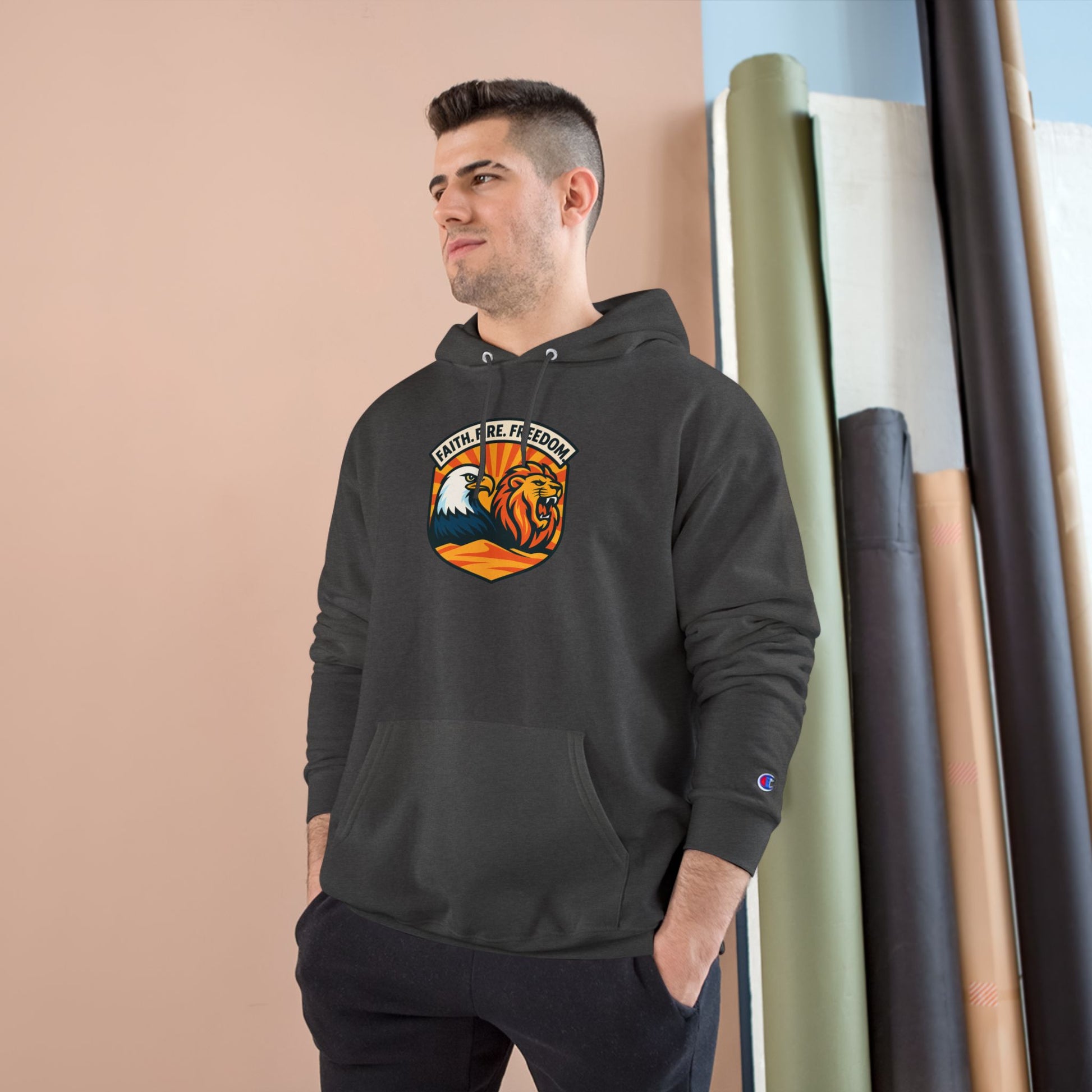 Lions Eagles Rise Champion Hoodie - American Zionist