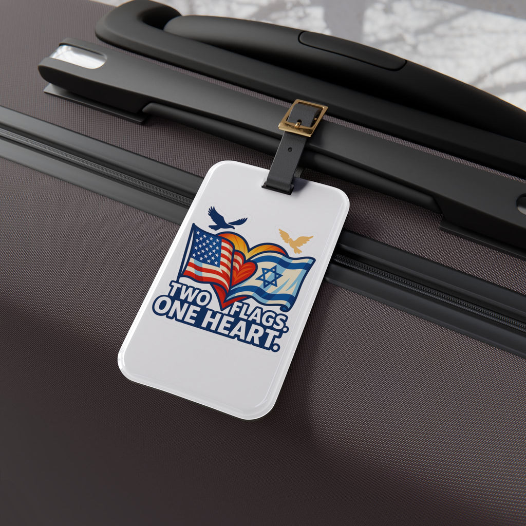 Two Flags. One Heart Luggage Tag - American Zionist