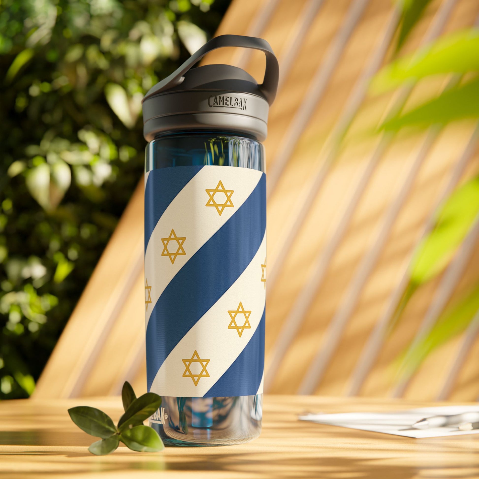Israel Regalia Stripe Water Bottle, 20oz\25oz - American Zionist