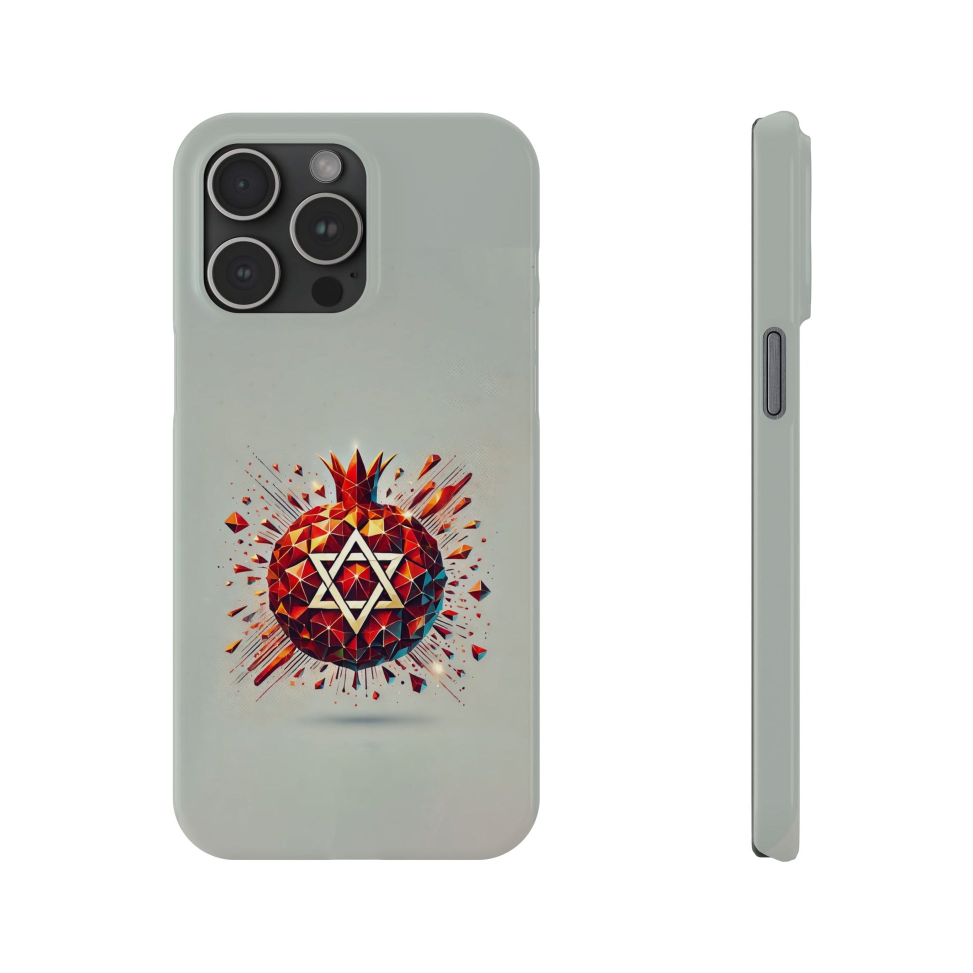 Pomegranate Star of David Slim Phone Cases - American Zionist