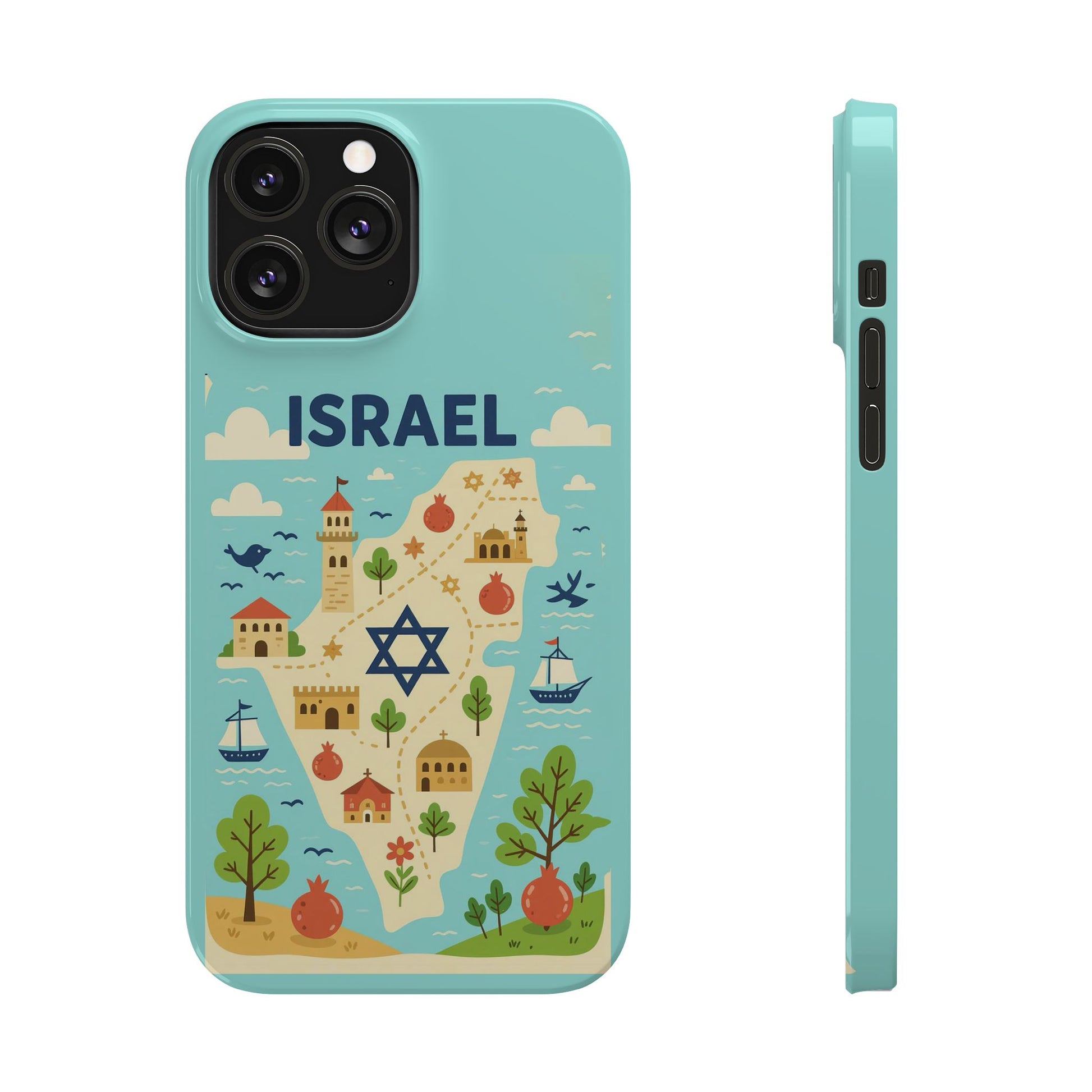 Map of Israel Slim Phone Cases - American Zionist