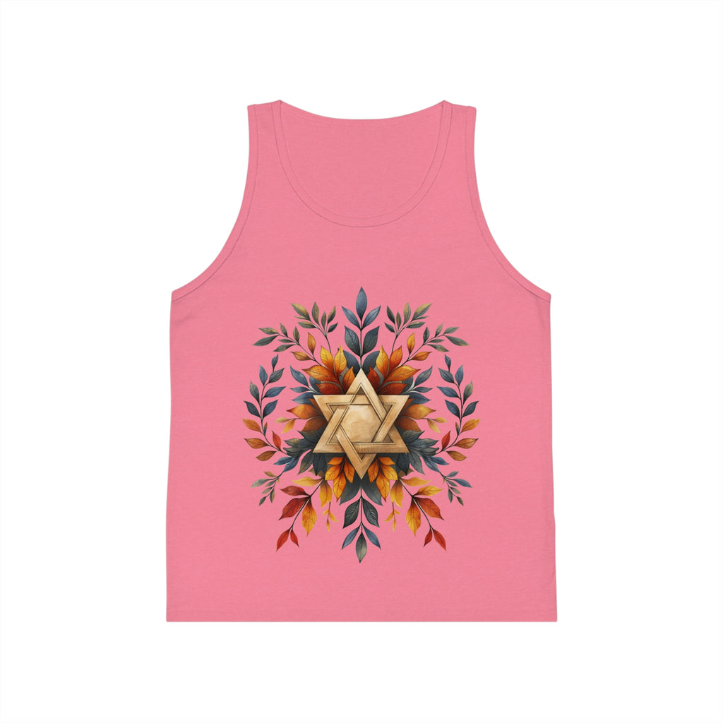 Star of David Wreath Kid's Jersey Tank Top - American Zionist