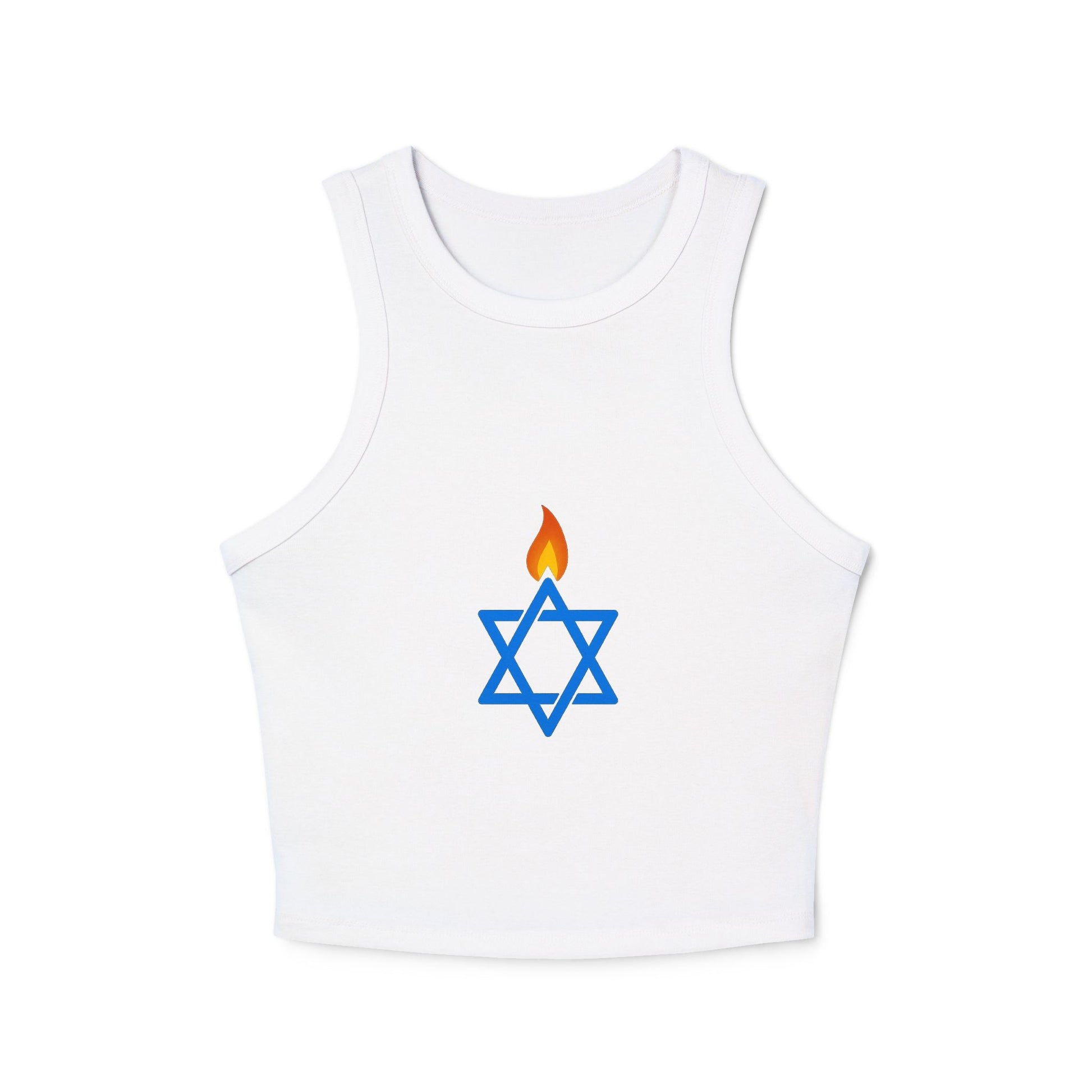 Fire Stars Of David Women's Micro Rib Racer Tank Top - American Zionist