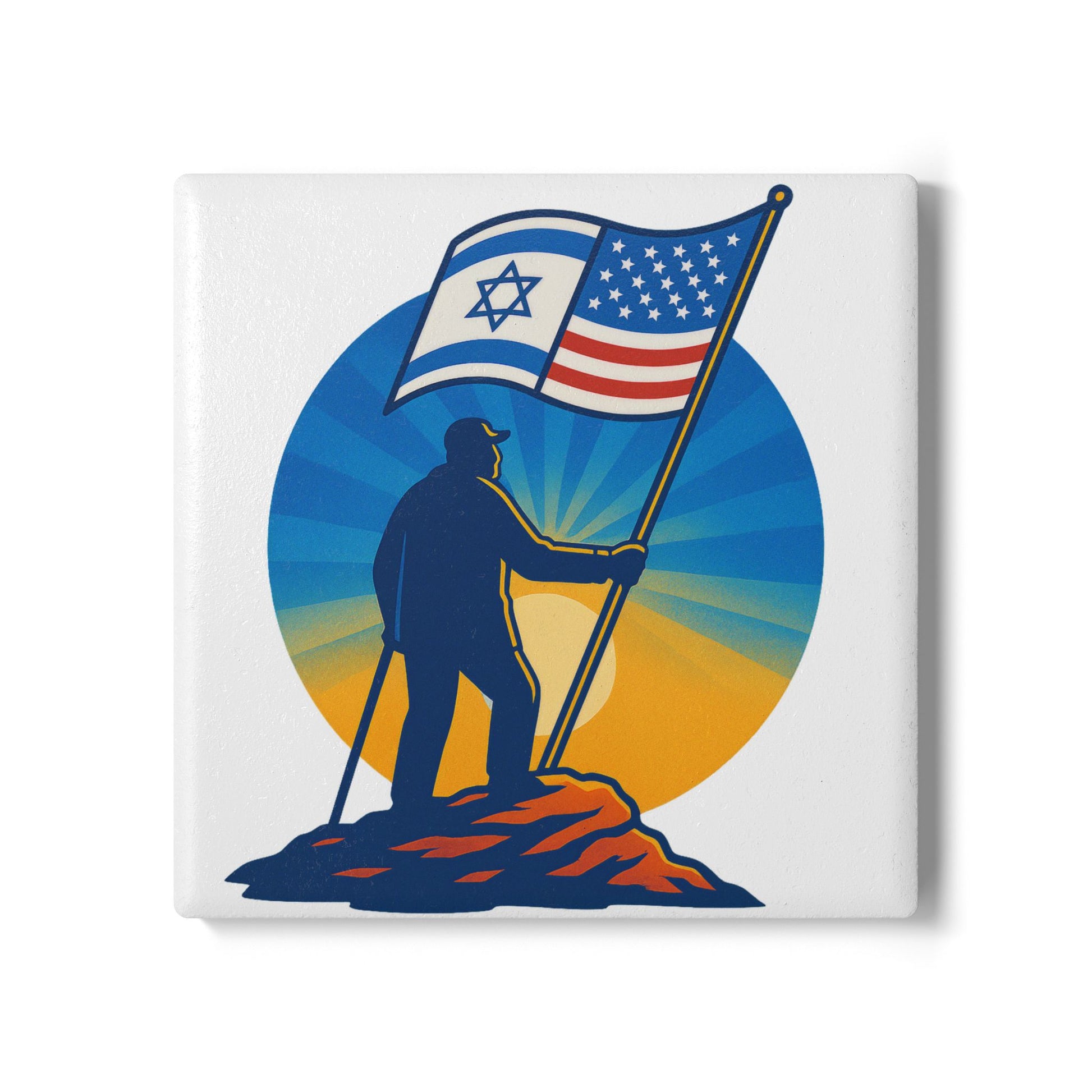 Grandpa Stands Tall Ceramic Coaster - American Zionist