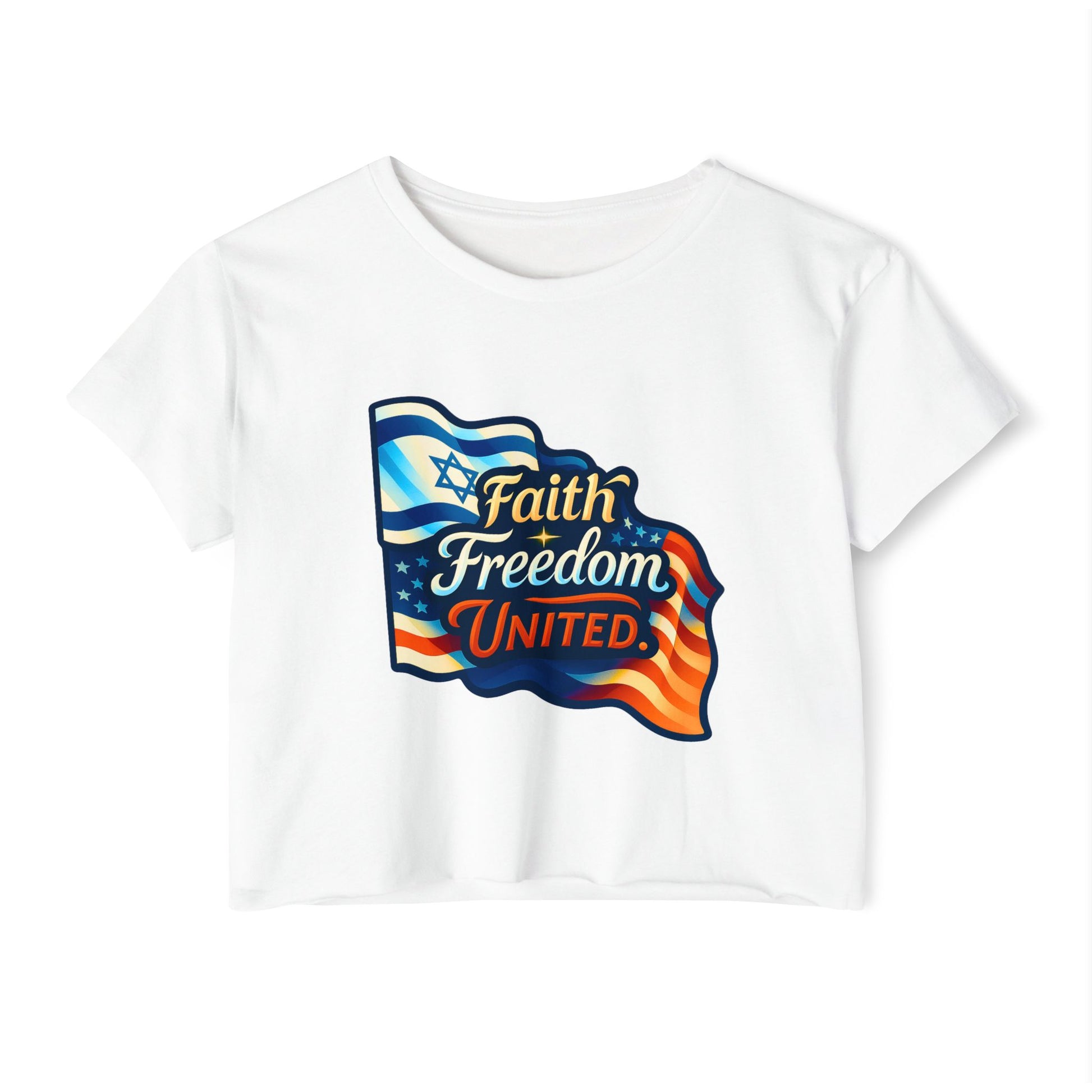 Faith Freedom United Women's Festival Crop Top - American Zionist