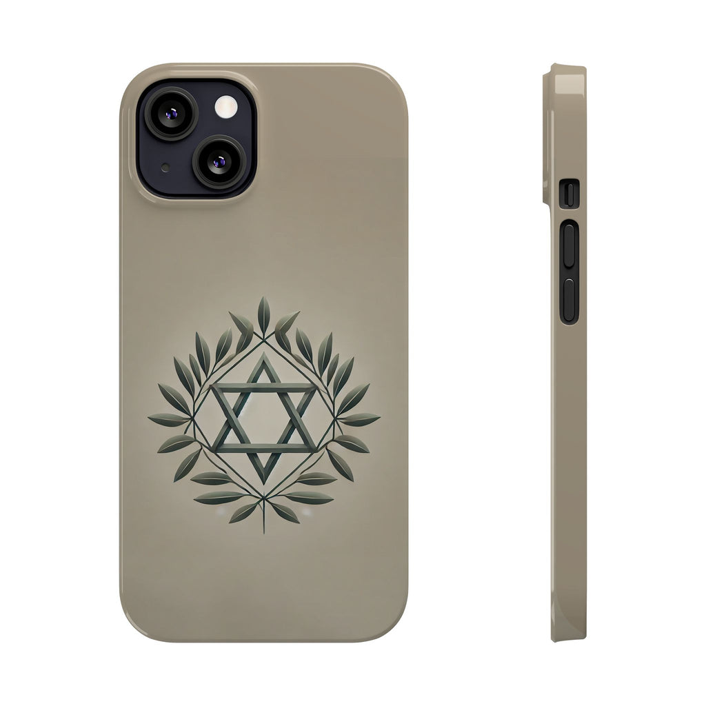 Olive and Star of David Slim Phone Cases - American Zionist