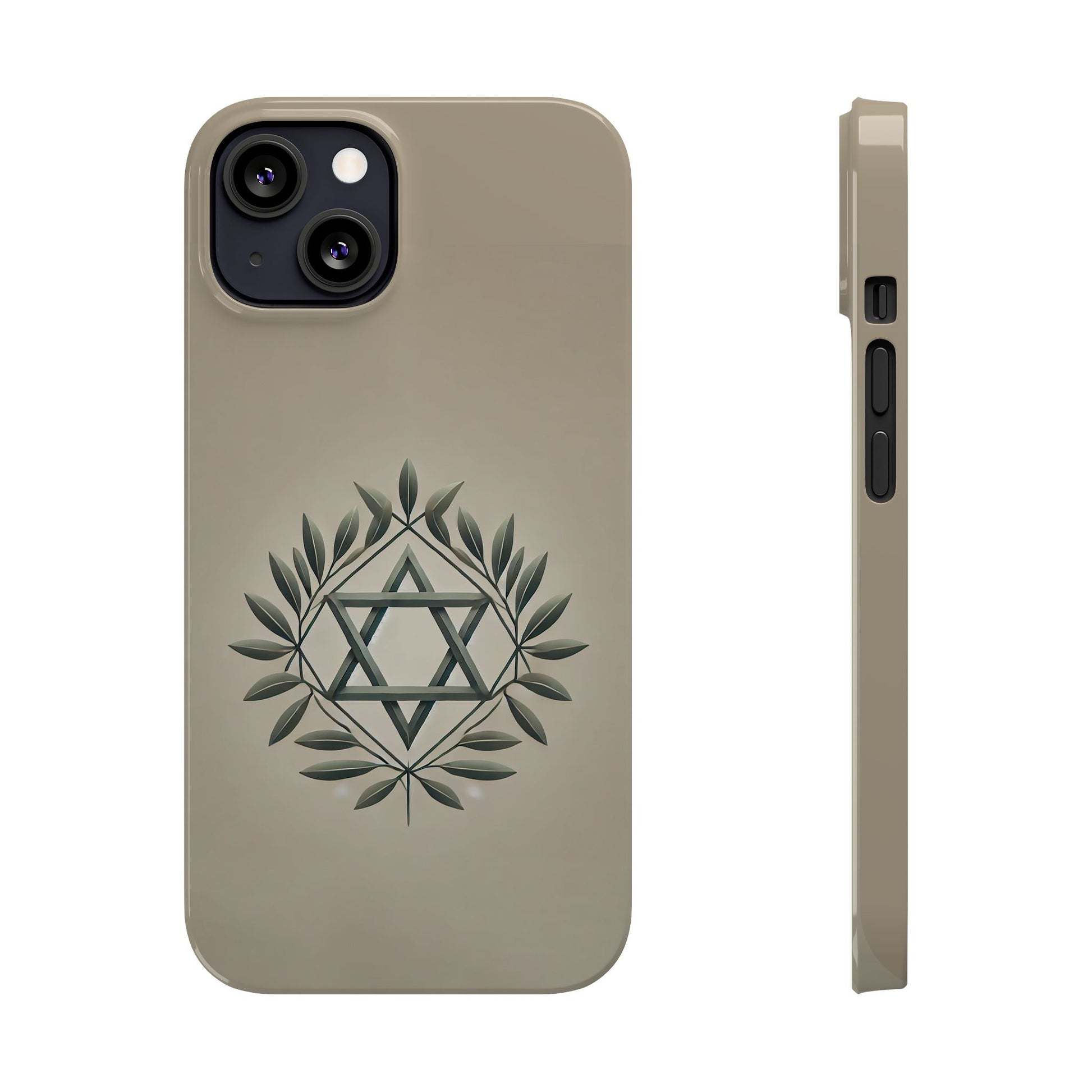 Olive and Star of David Slim Phone Cases - American Zionist