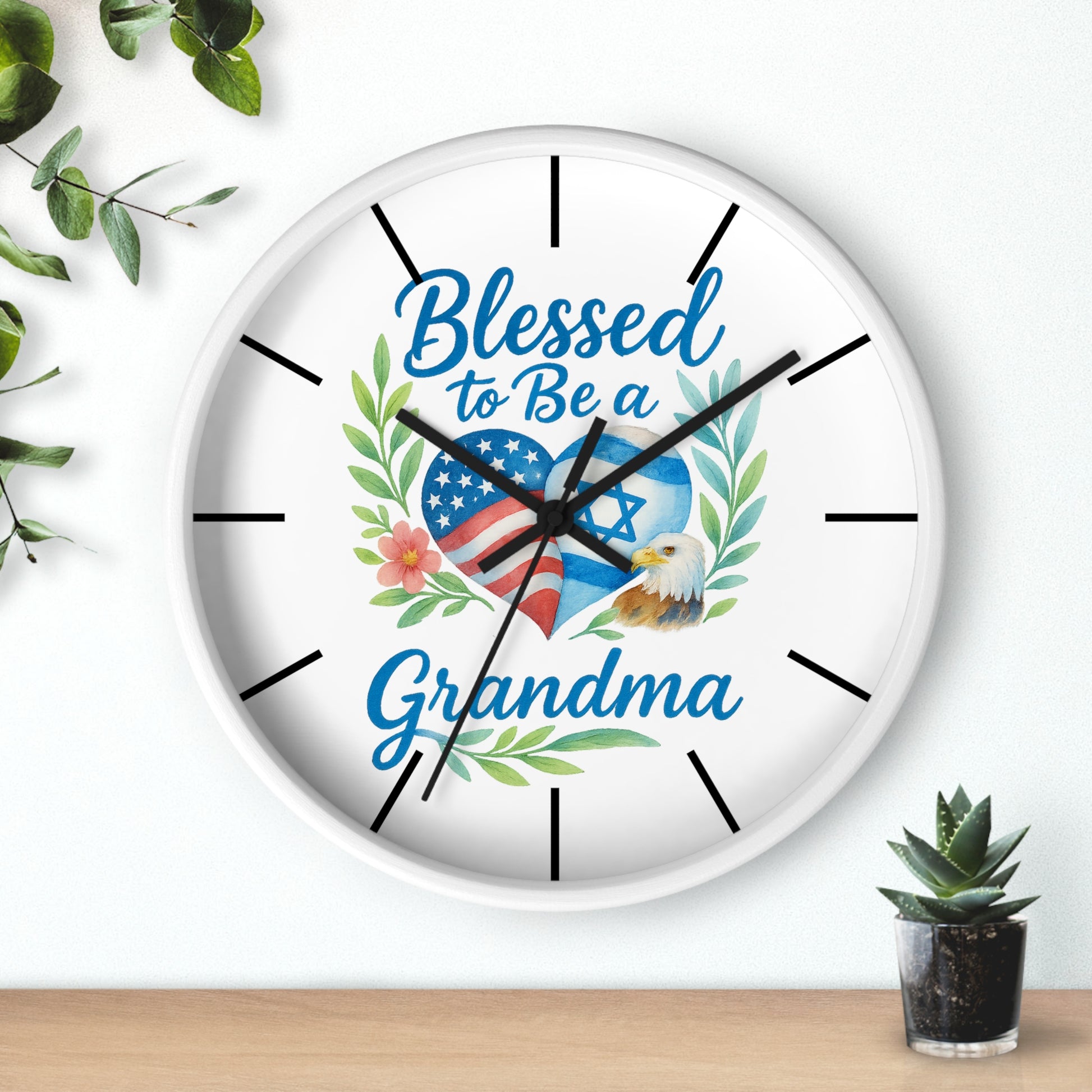 Blessed To Be A Grandma Wall Clock - American Zionist