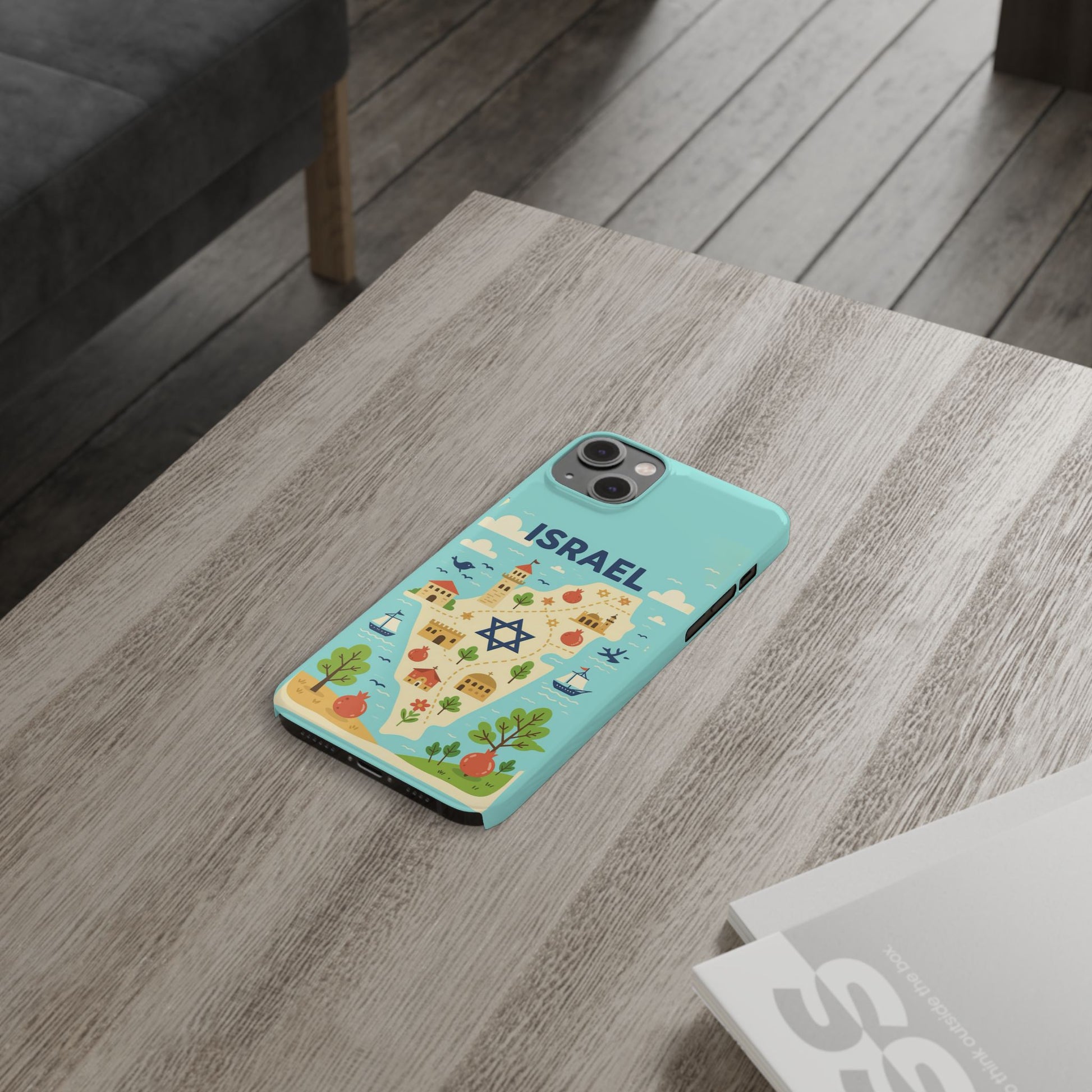 Map of Israel Slim Phone Cases - American Zionist