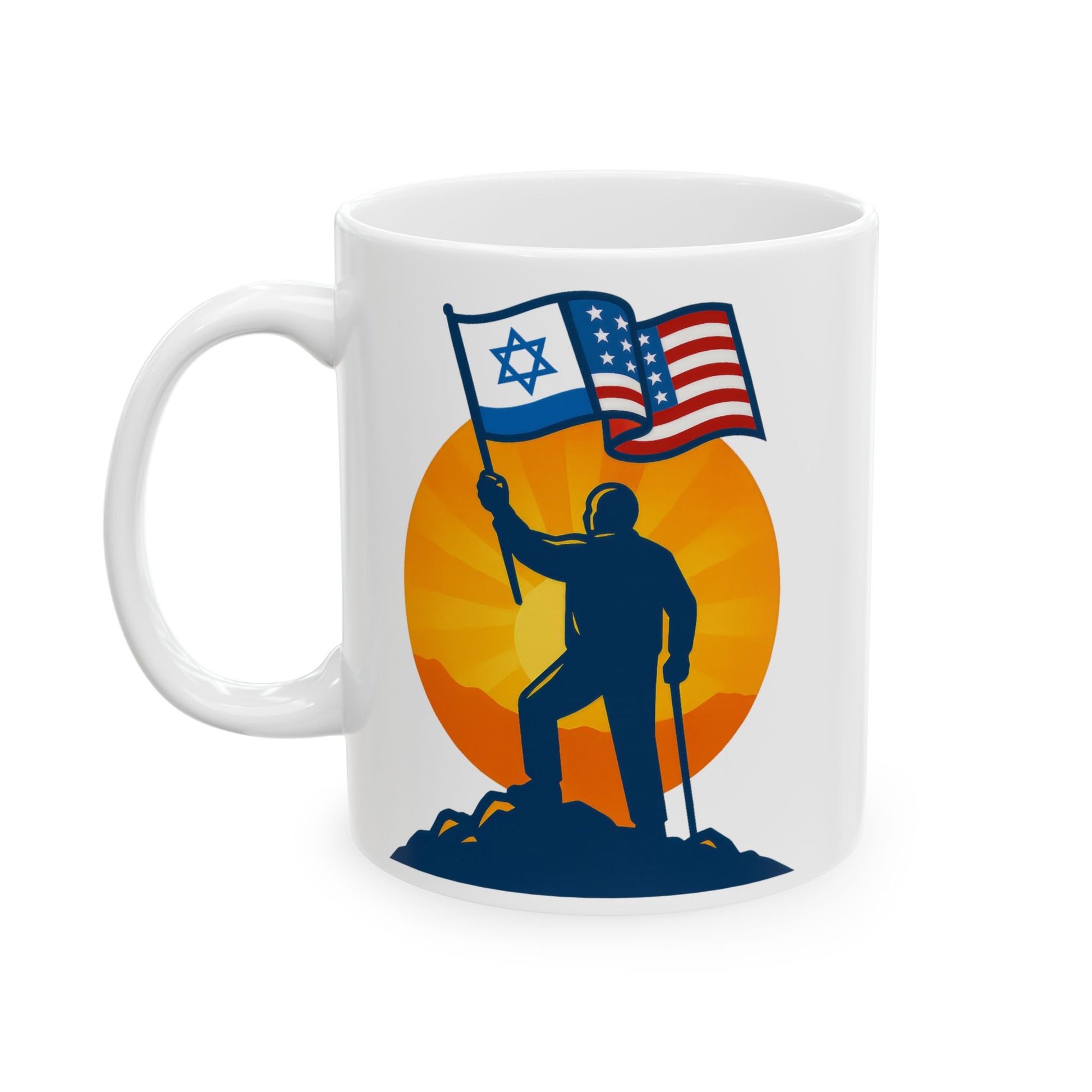 Grandpa Stands for Freedom Ceramic Mug, (11oz, 15oz) - American Zionist