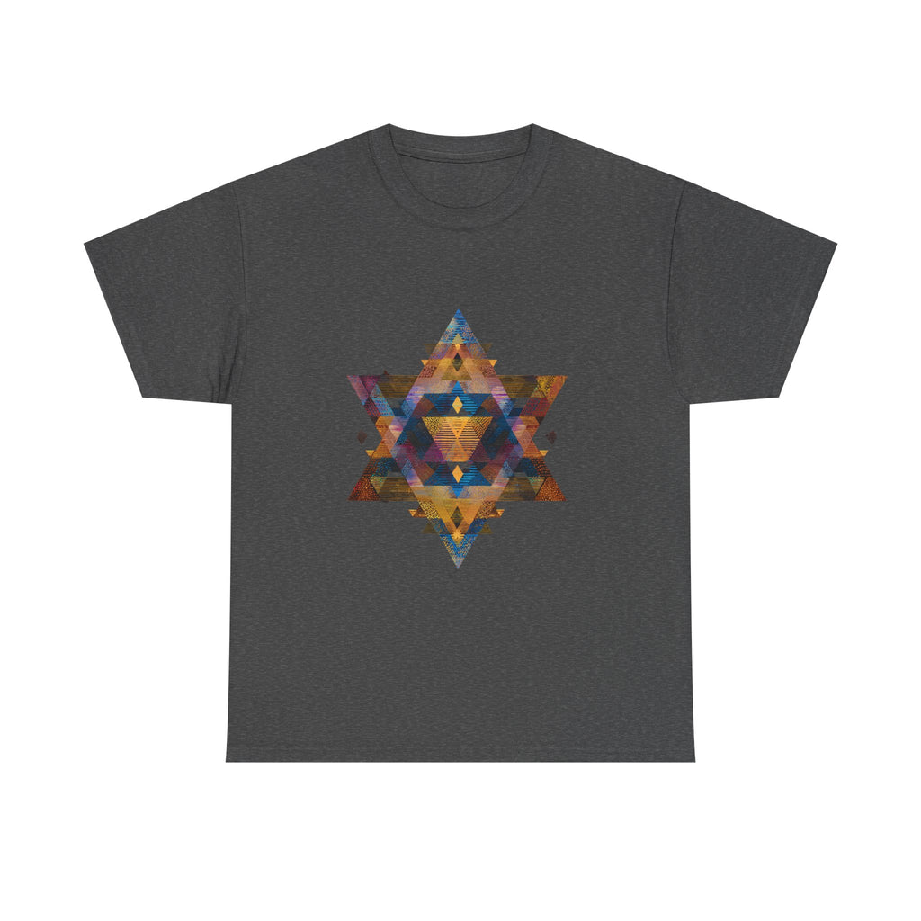 Star of David Geometric Unisex Heavy Cotton Tee - American Zionist