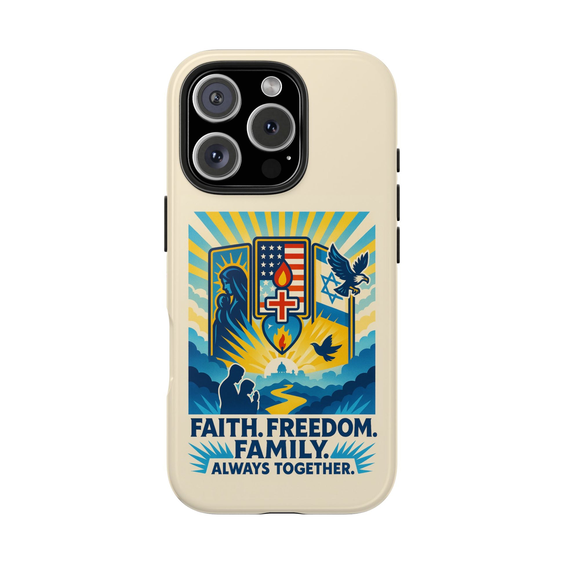 Faith Freedom Family Tough Phone Cases - American Zionist