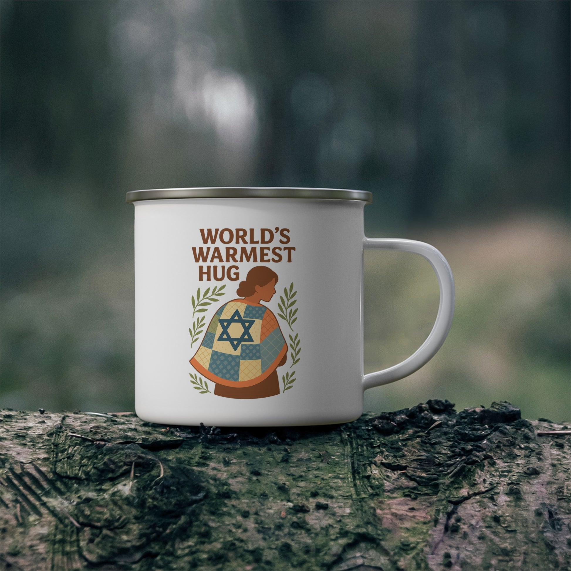 Warmest Hug Enamel Camping Mug - American Zionist